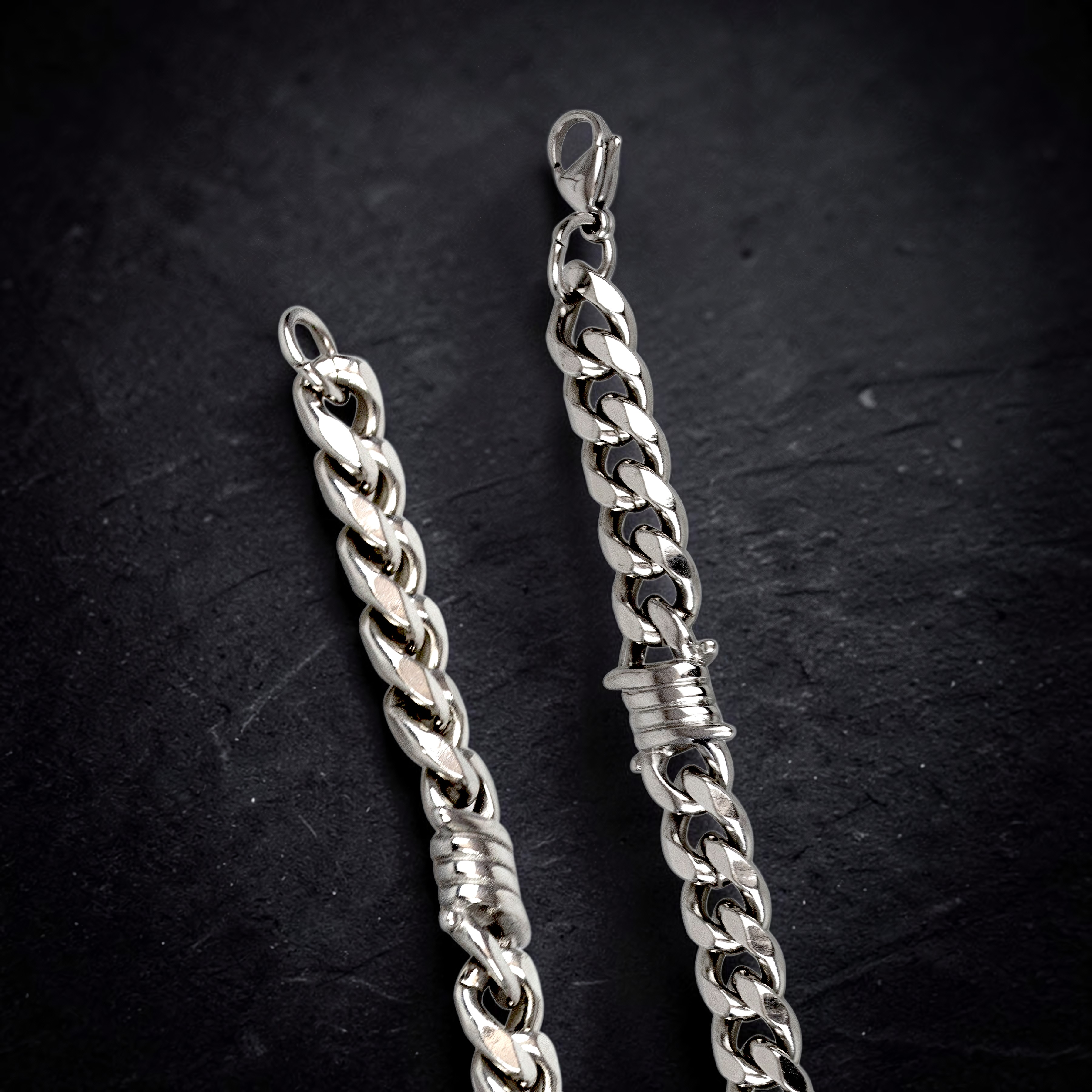 Edelstahlkette Panzerkette mit Stacheldraht 10 mm – weitere Ansicht