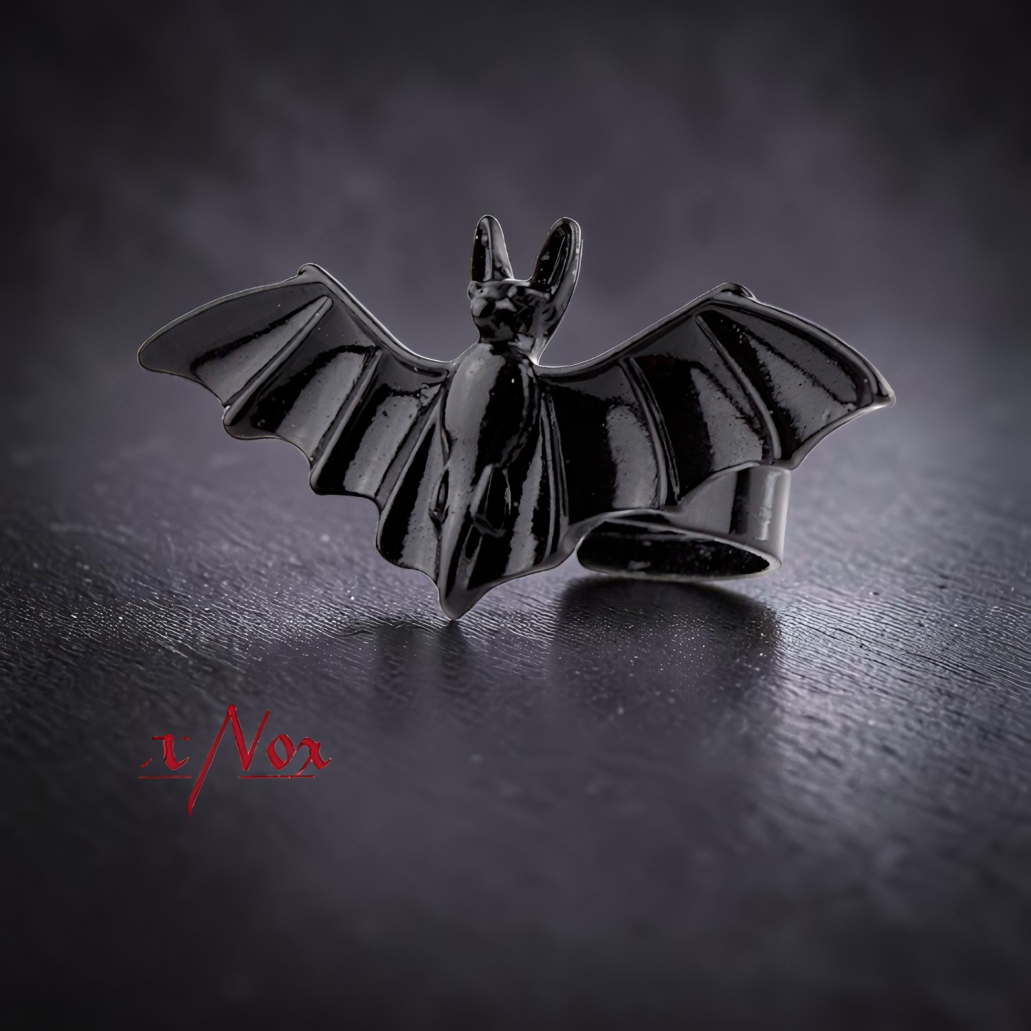 Ring Black Bat aus Kunstharz – Toms-Silver Schmuck