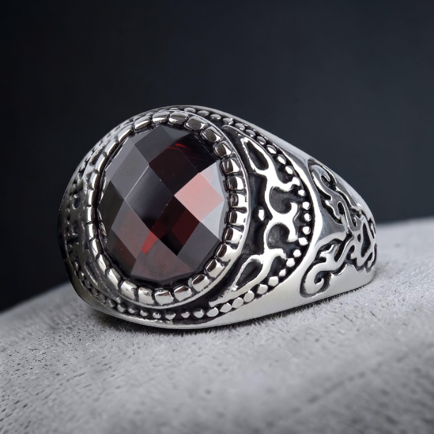 Ring Bohemian Crystal aus Edelstahl – Toms-Silver Schmuck