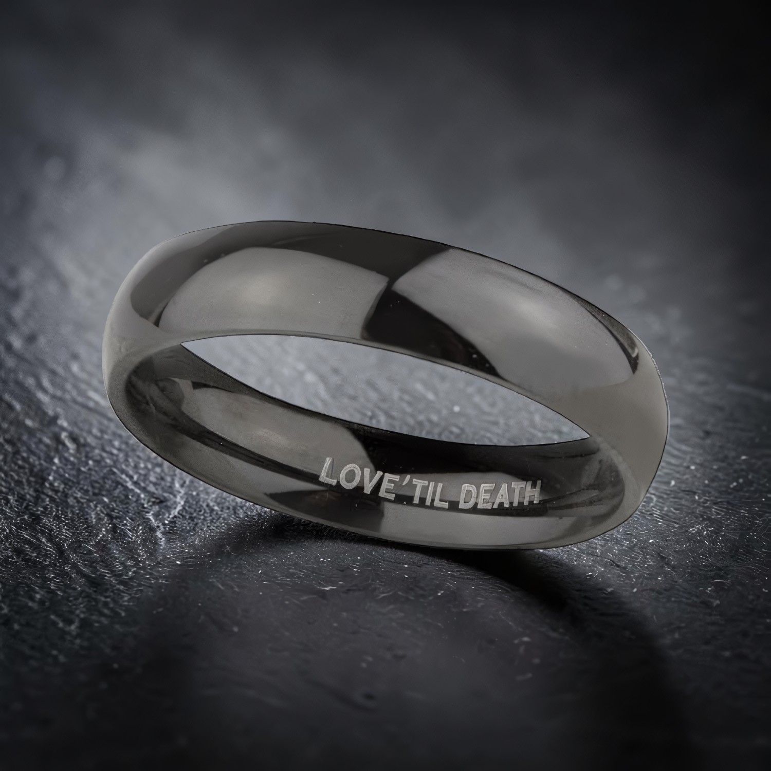 Partnerring Love 'til Death aus Edelstahl – Toms-Silver Schmuck