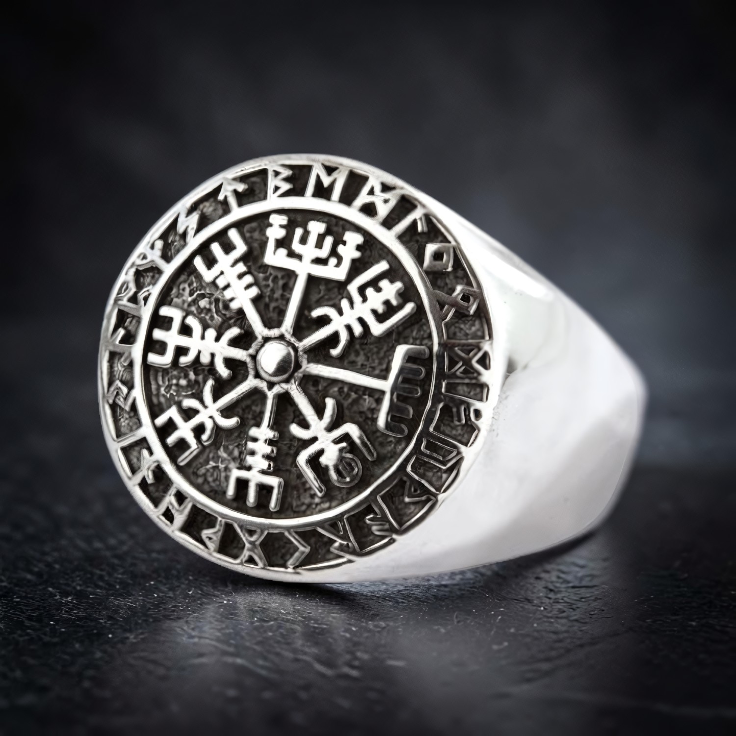 Ring Wikinger Kompass aus 925 Silber – Toms-Silver Schmuck