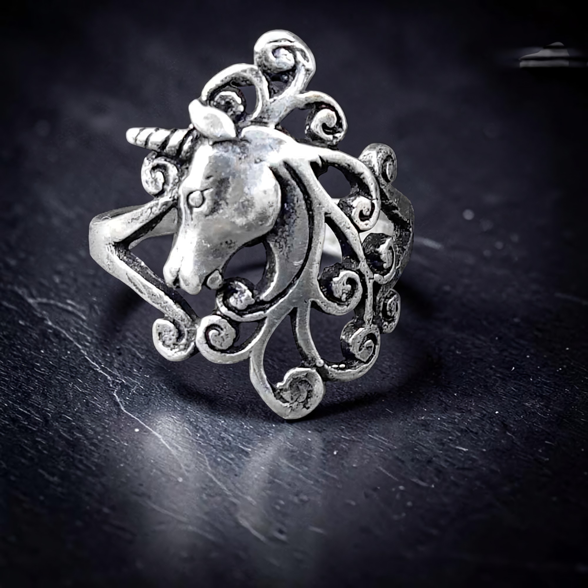 Einhorn Ring Silber 925 Sterling Unicorn Damenring