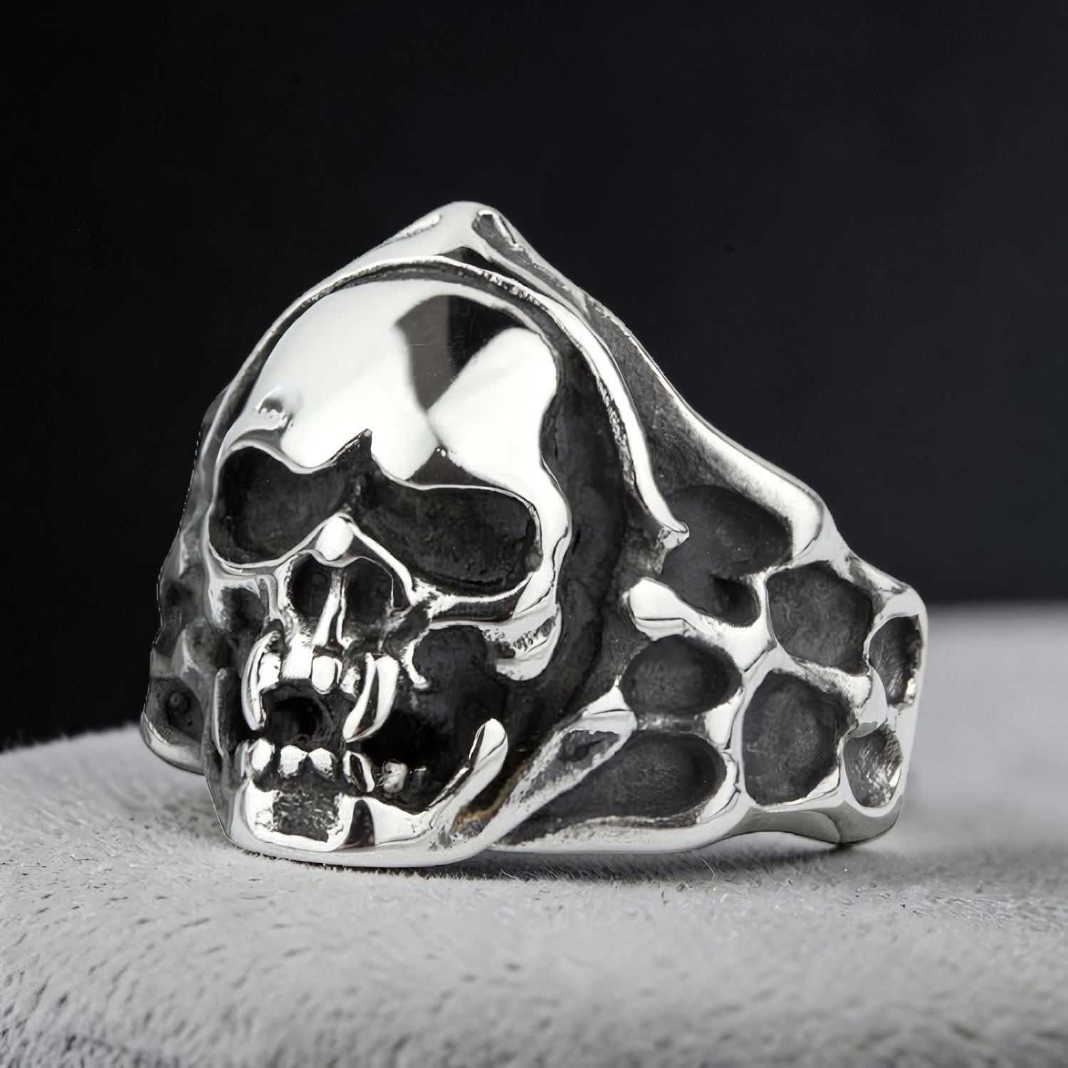 Ring Mummy Skull aus Edelstahl – Toms-Silver Schmuck