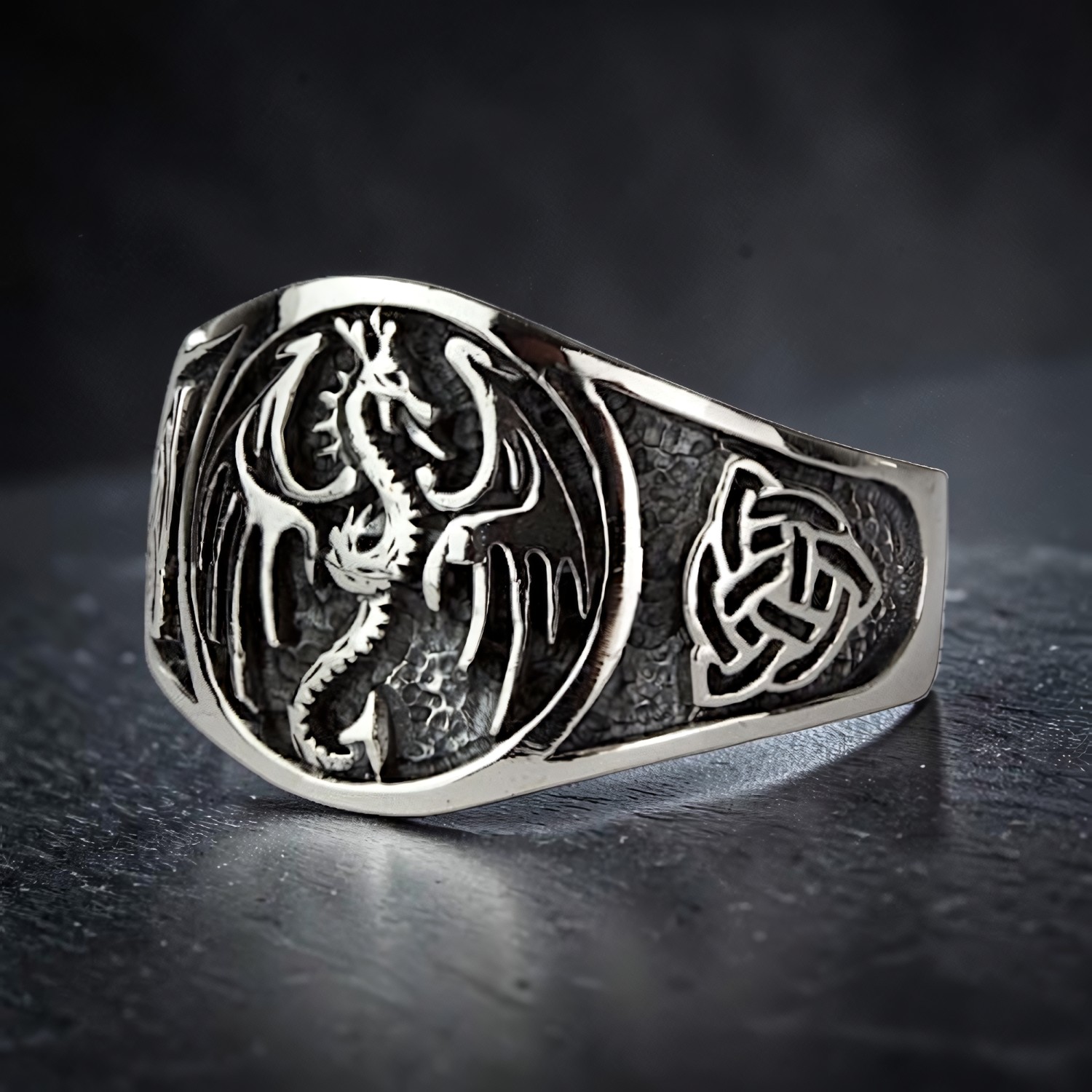 Ring Dragon aus Edelstahl – Toms-Silver Schmuck