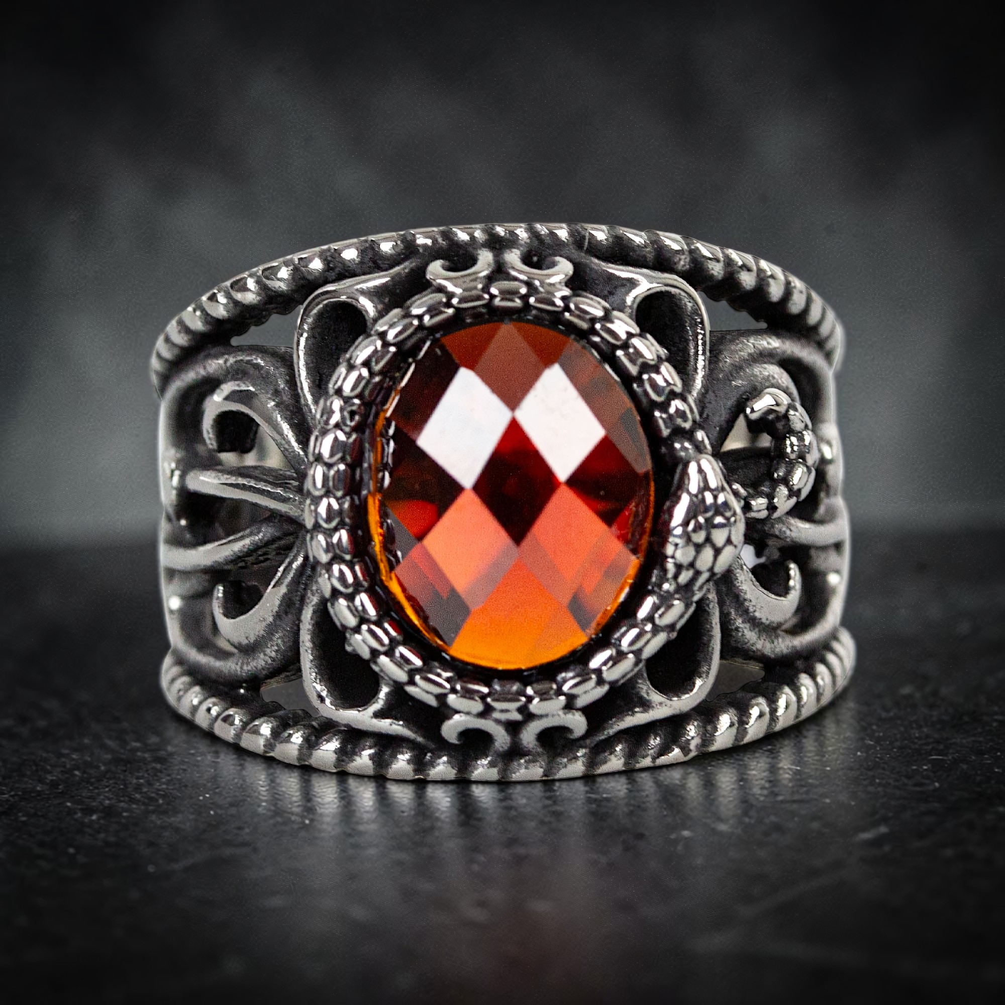 Ring Red Snake aus Edelstahl – Toms-Silver Schmuck