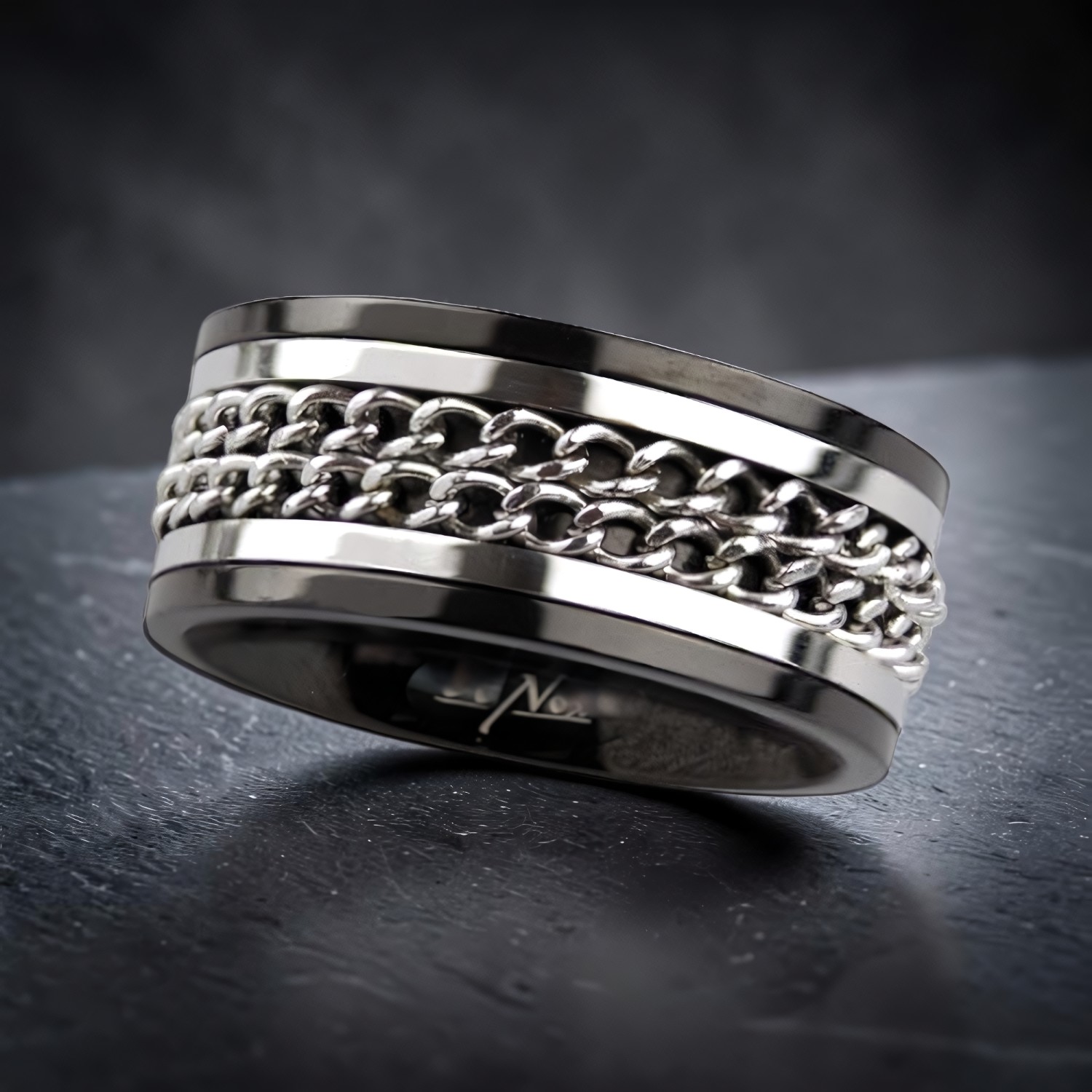 Ring Double Chain aus Edelstahl – Toms-Silver Schmuck