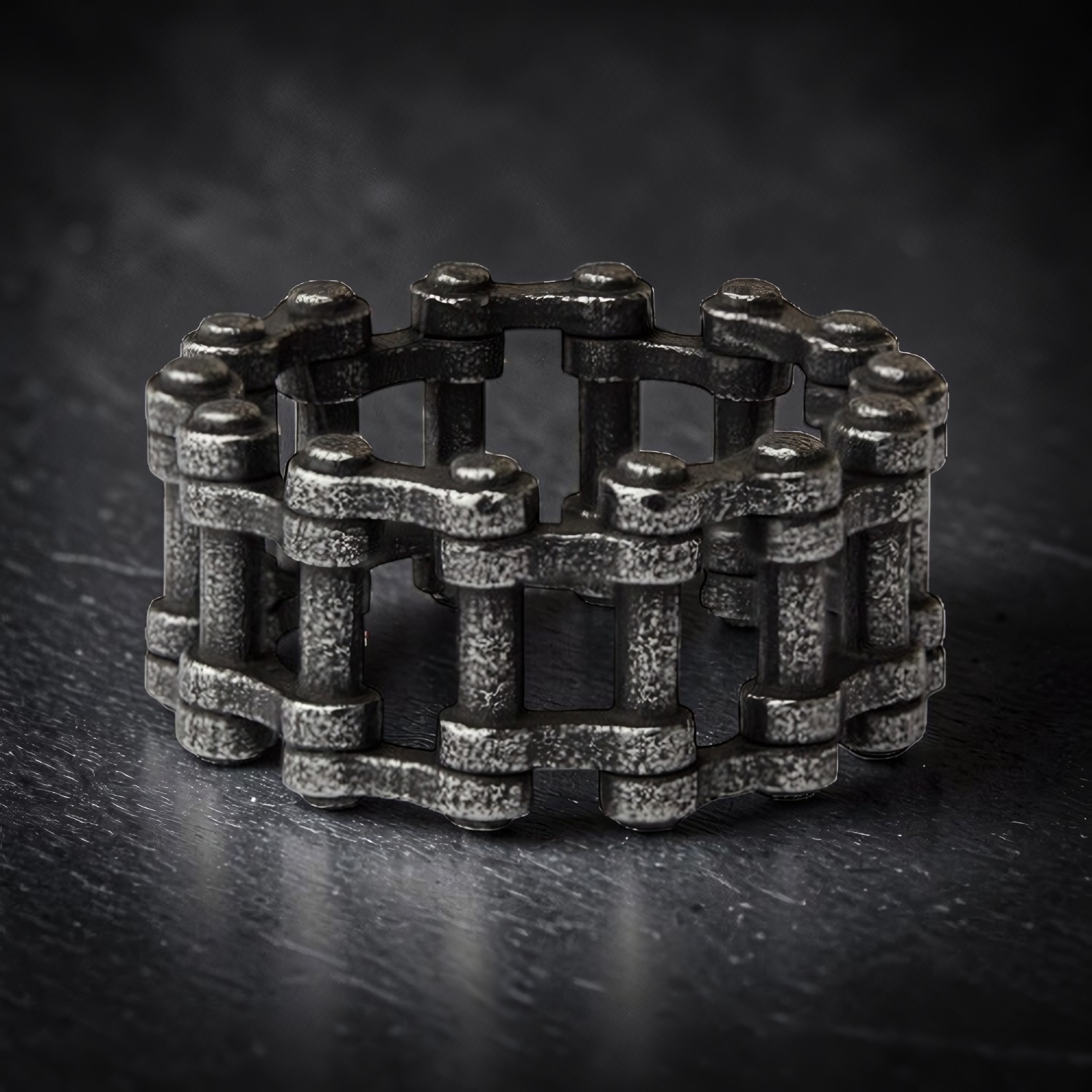 Ring Motorradkette aus Edelstahl – Toms-Silver Schmuck