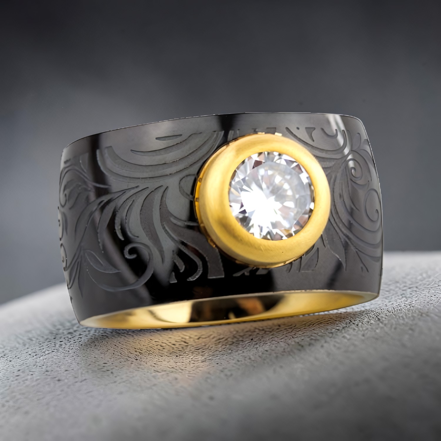 Ring Floral aus Edelstahl – Toms-Silver Schmuck