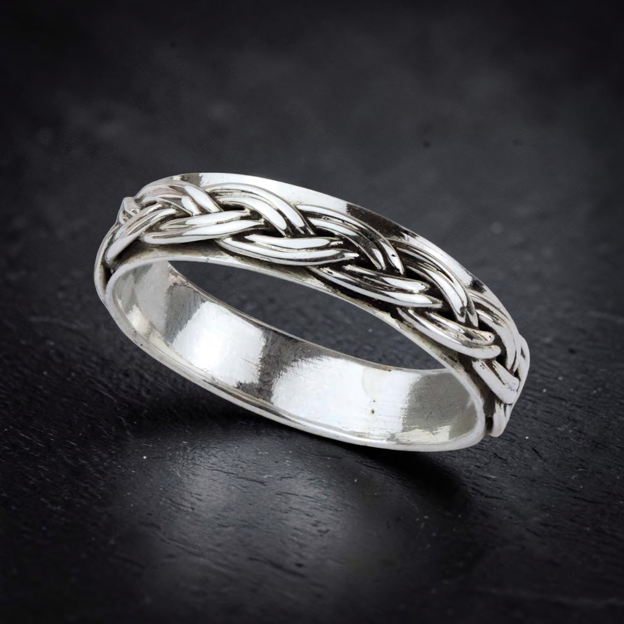 Ring geflochten mit keltischem Knotenmuster 925 Silber