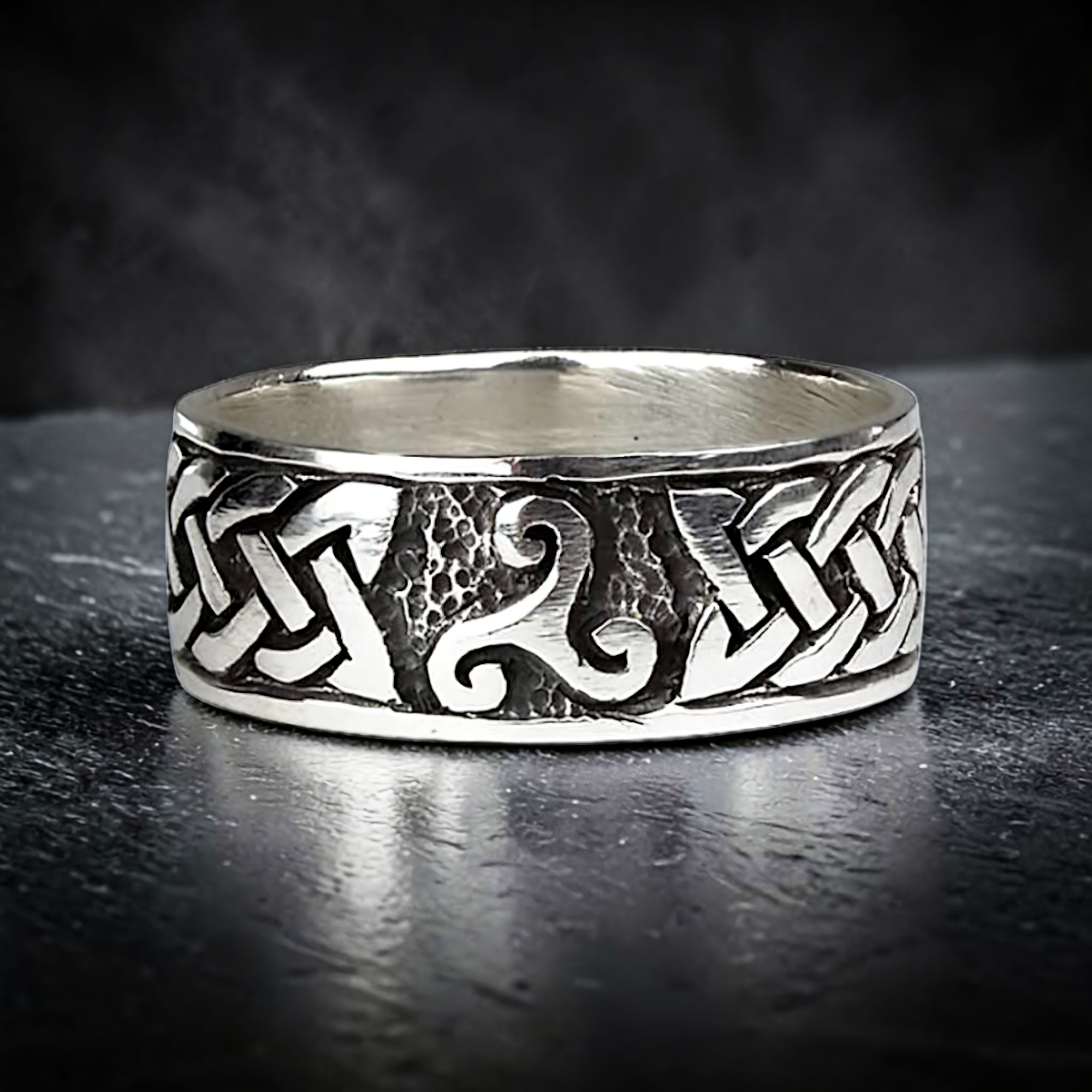 Triskele Ring mit keltischen Knoten 925 Silber