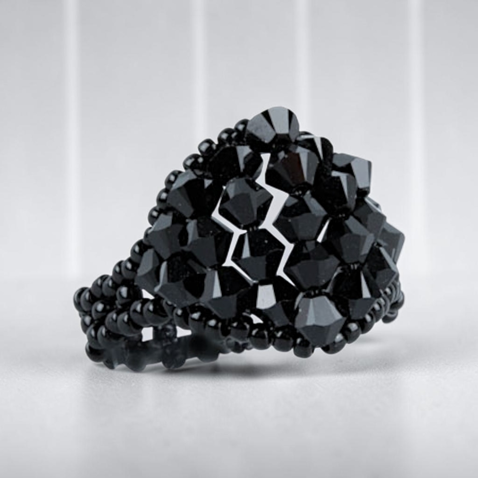 Ring Black Crystal aus 925 Silber – Toms-Silver Schmuck
