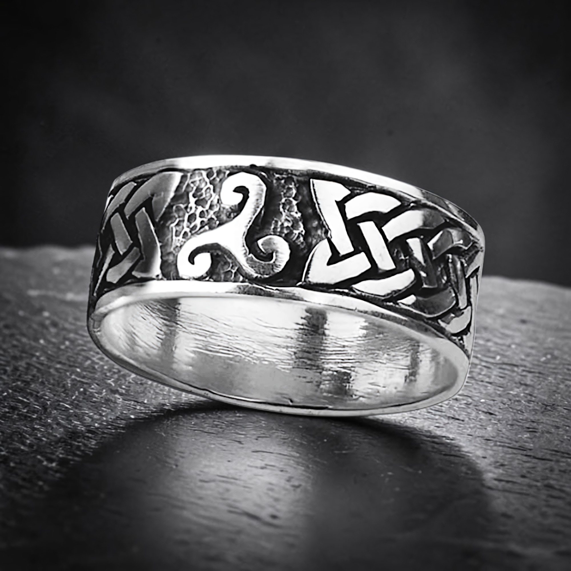 Triskele Ring mit keltischen Knoten 925 Silber
