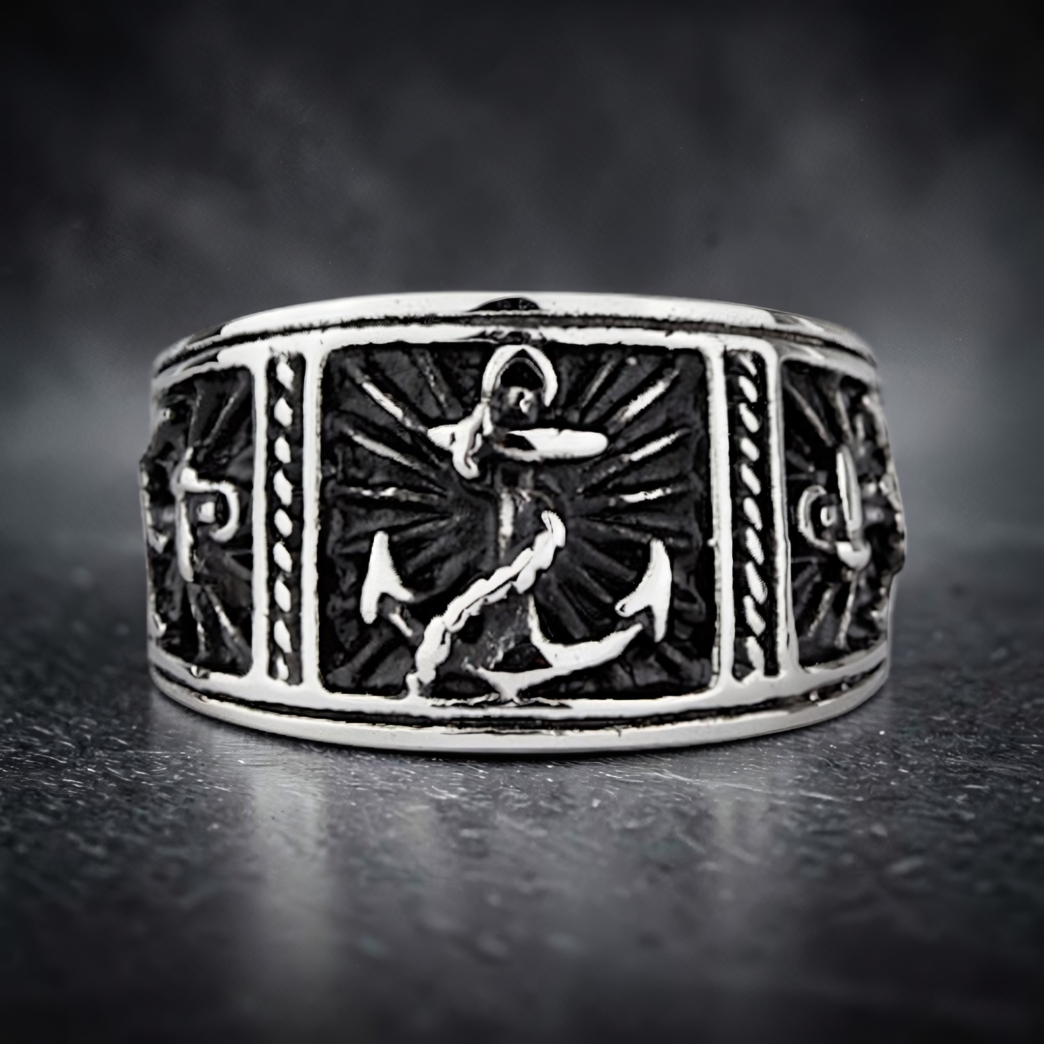 Ring Anker aus Edelstahl – Toms-Silver Schmuck