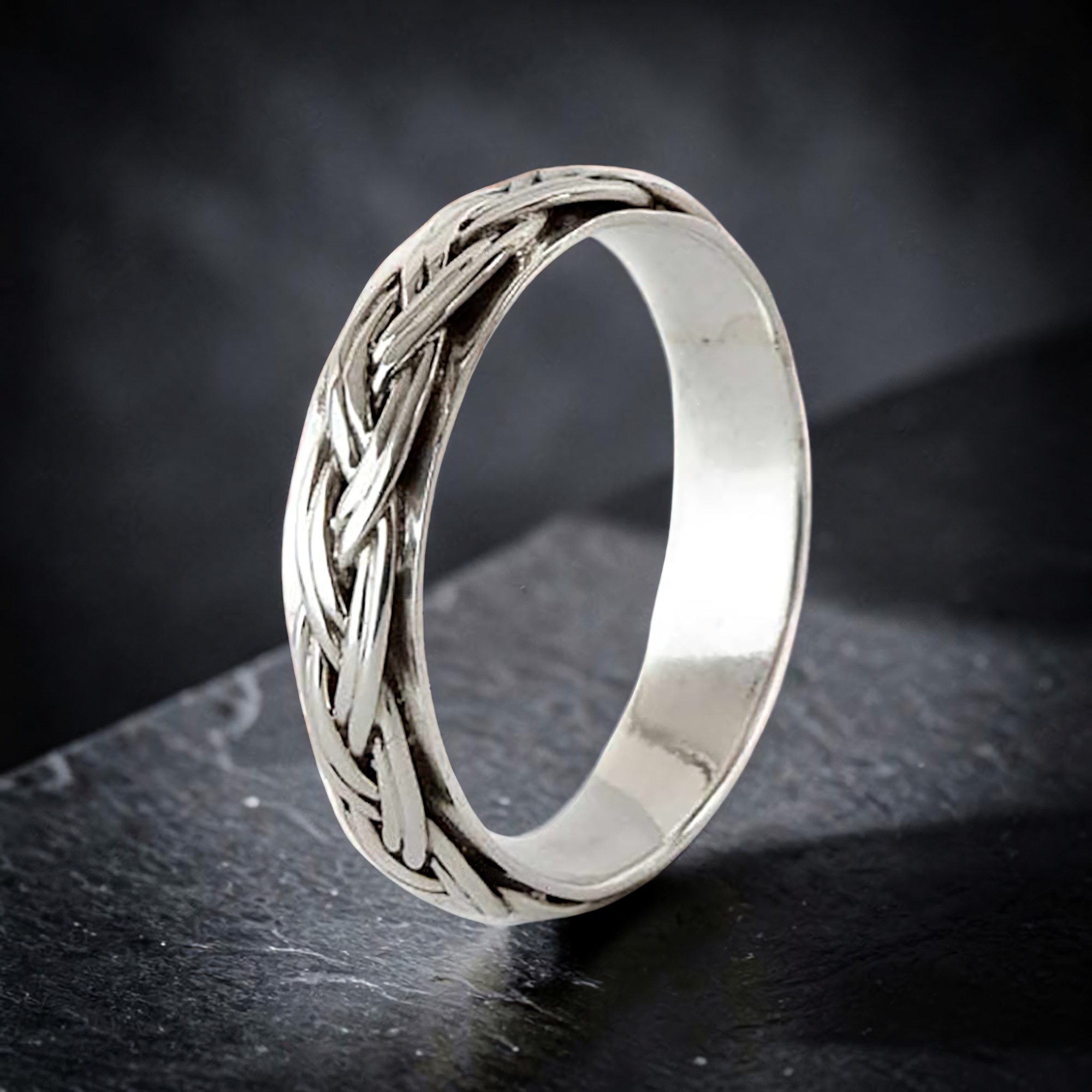 Ring geflochten mit keltischem Knotenmuster 925 Silber