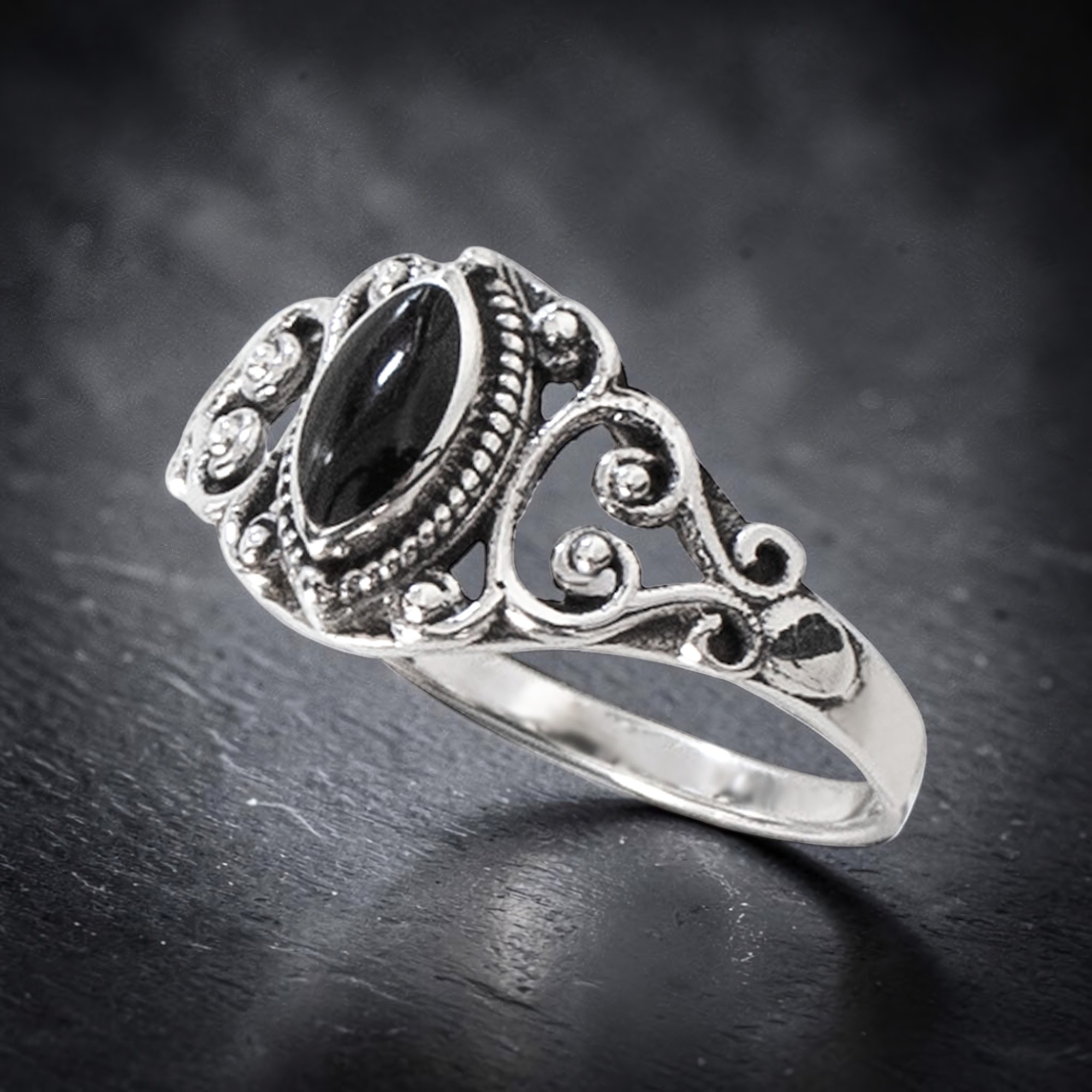 Ring Black Ornament aus 925 Silber – Toms-Silver Schmuck