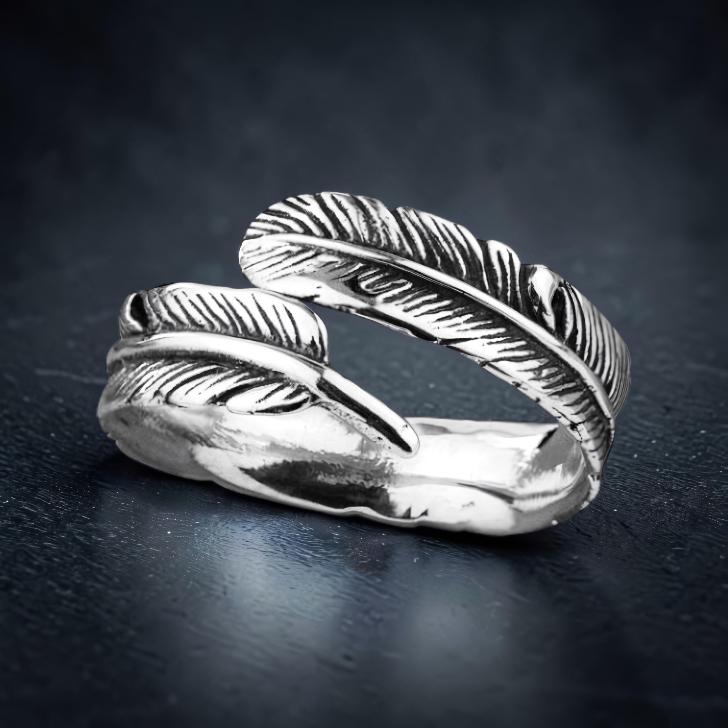 Ring Silver Feather aus 925 Silber – Toms-Silver Schmuck