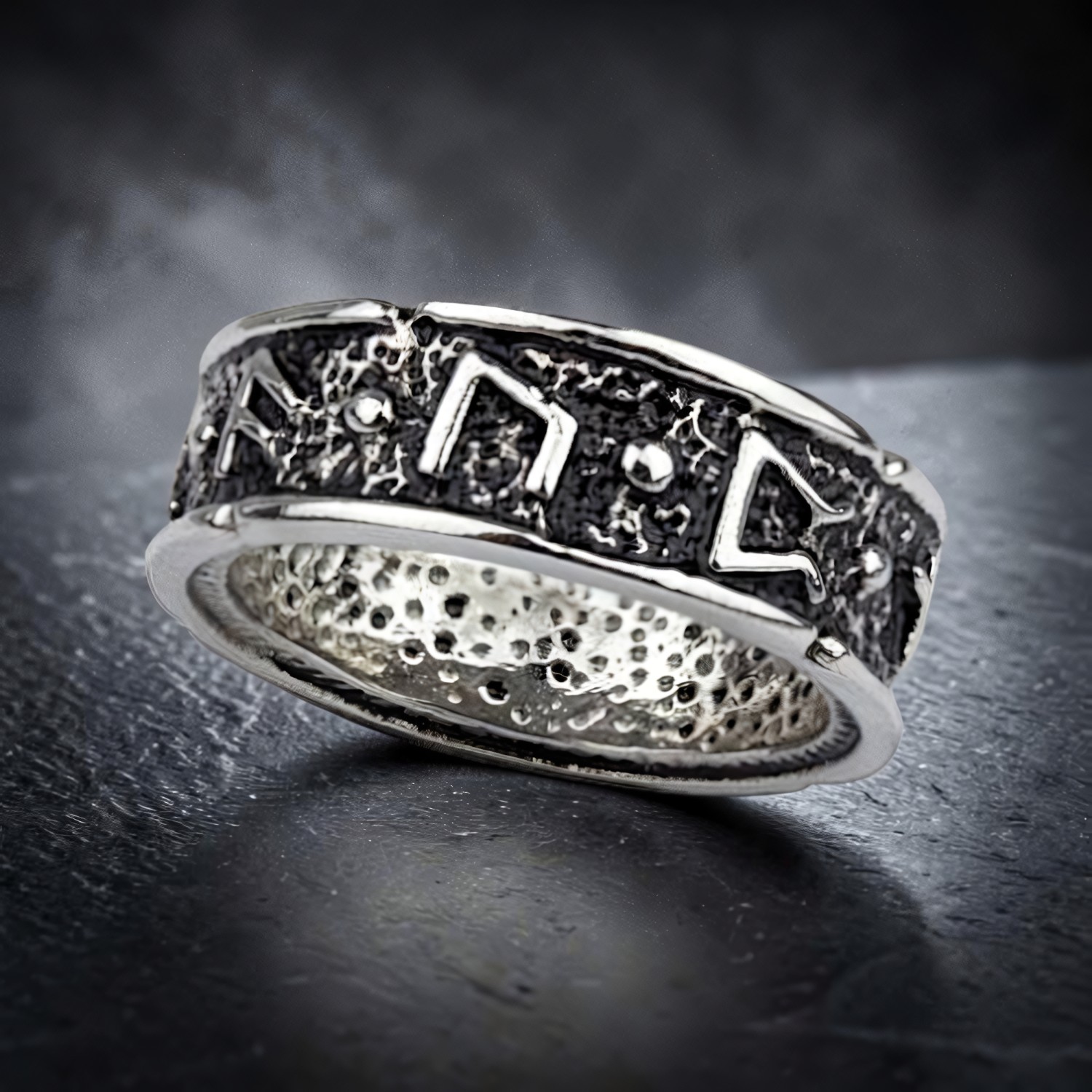 Ring Draupnir Runen Zauberring von Odin aus Edelstahl Breite 8,5mm