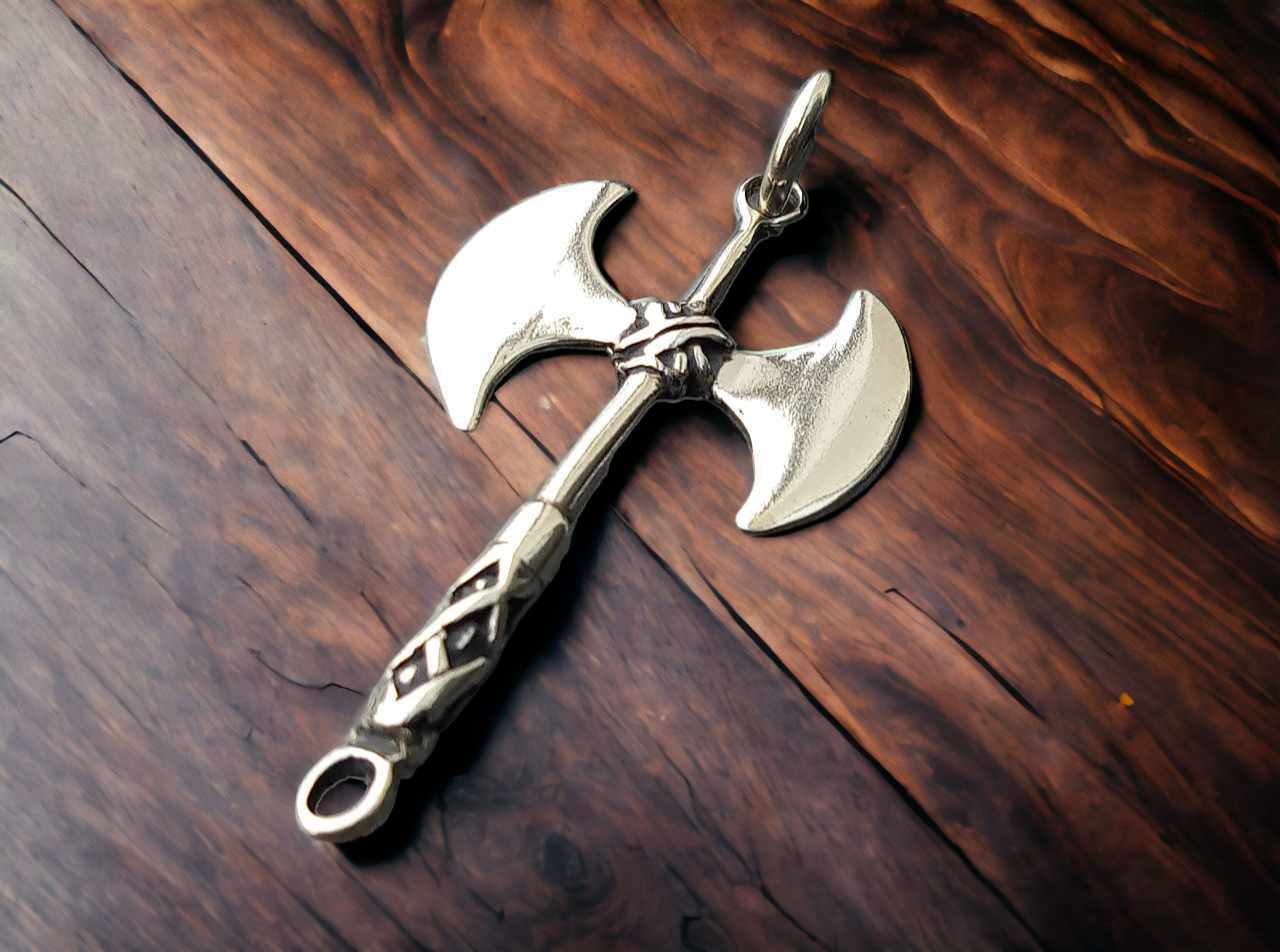 Doppelaxt Anhänger Labrys 925 Sterling Silber