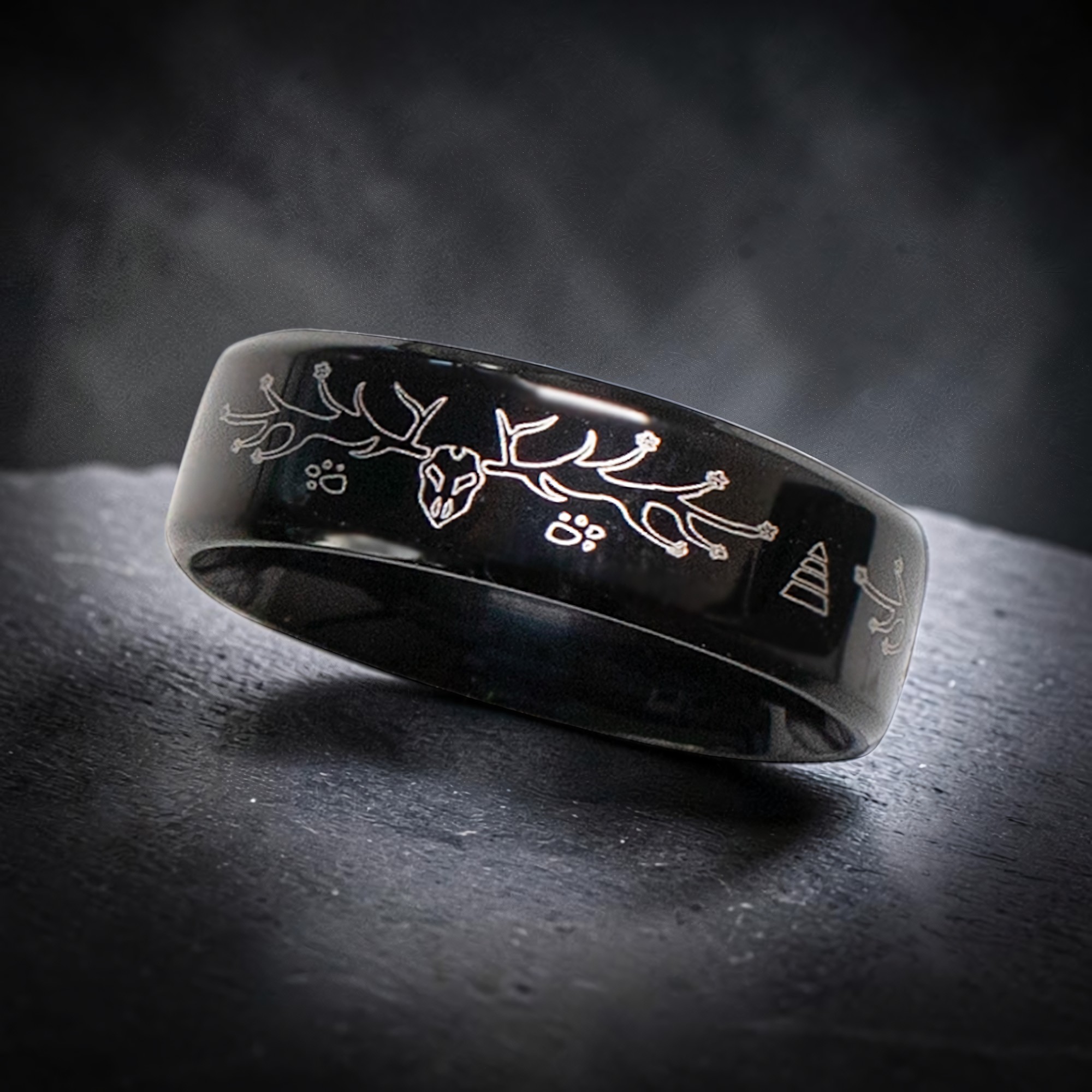 Ring Hirschgeweih aus Edelstahl – Toms-Silver Schmuck