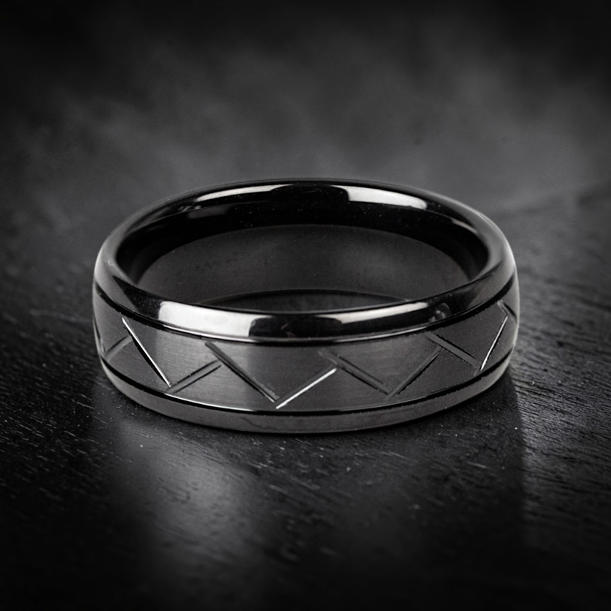 Ring Fine Lines aus Wolfram – Toms-Silver Schmuck