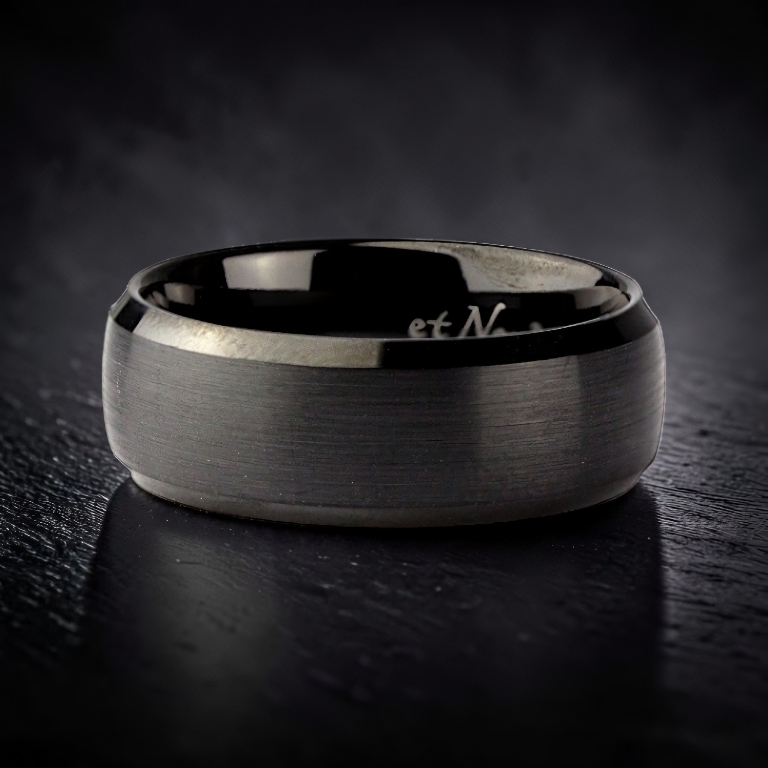 Ring black and matt aus Wolfram – Toms-Silver Schmuck
