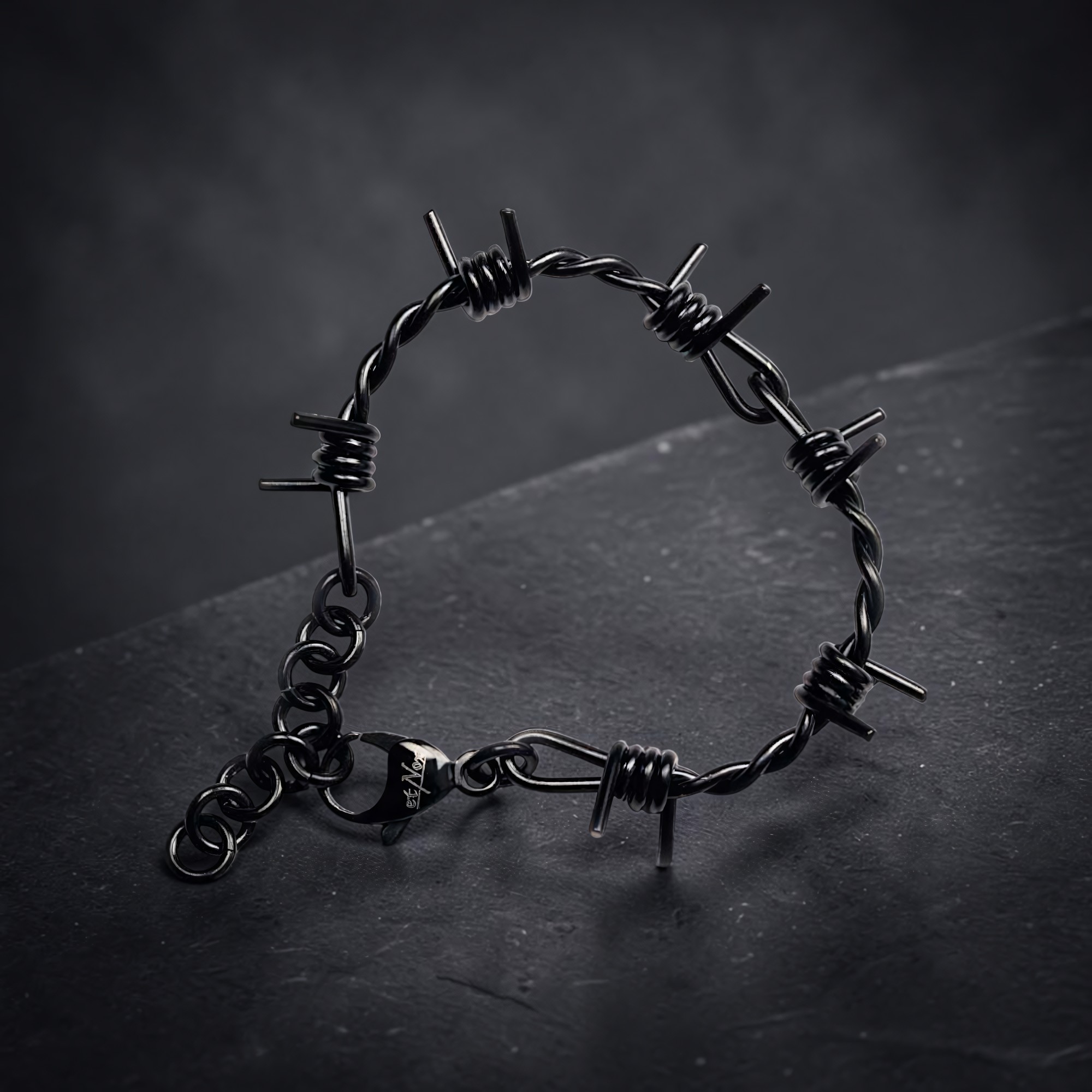 Stacheldraht Armband Schwarz Edelstahl