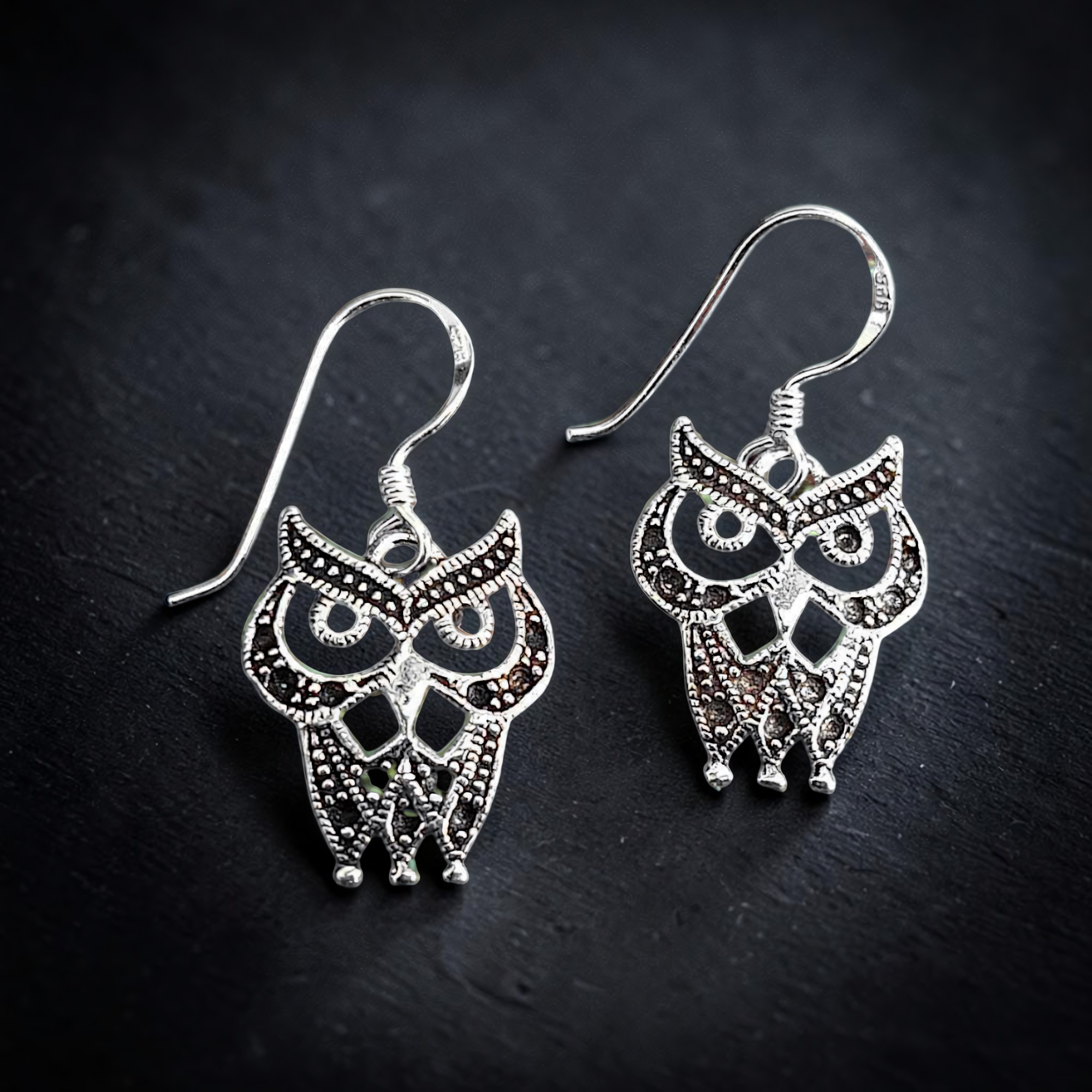 Ohrringe Eule Ohrhänger 925 Sterling Silber Kleiner Kauz