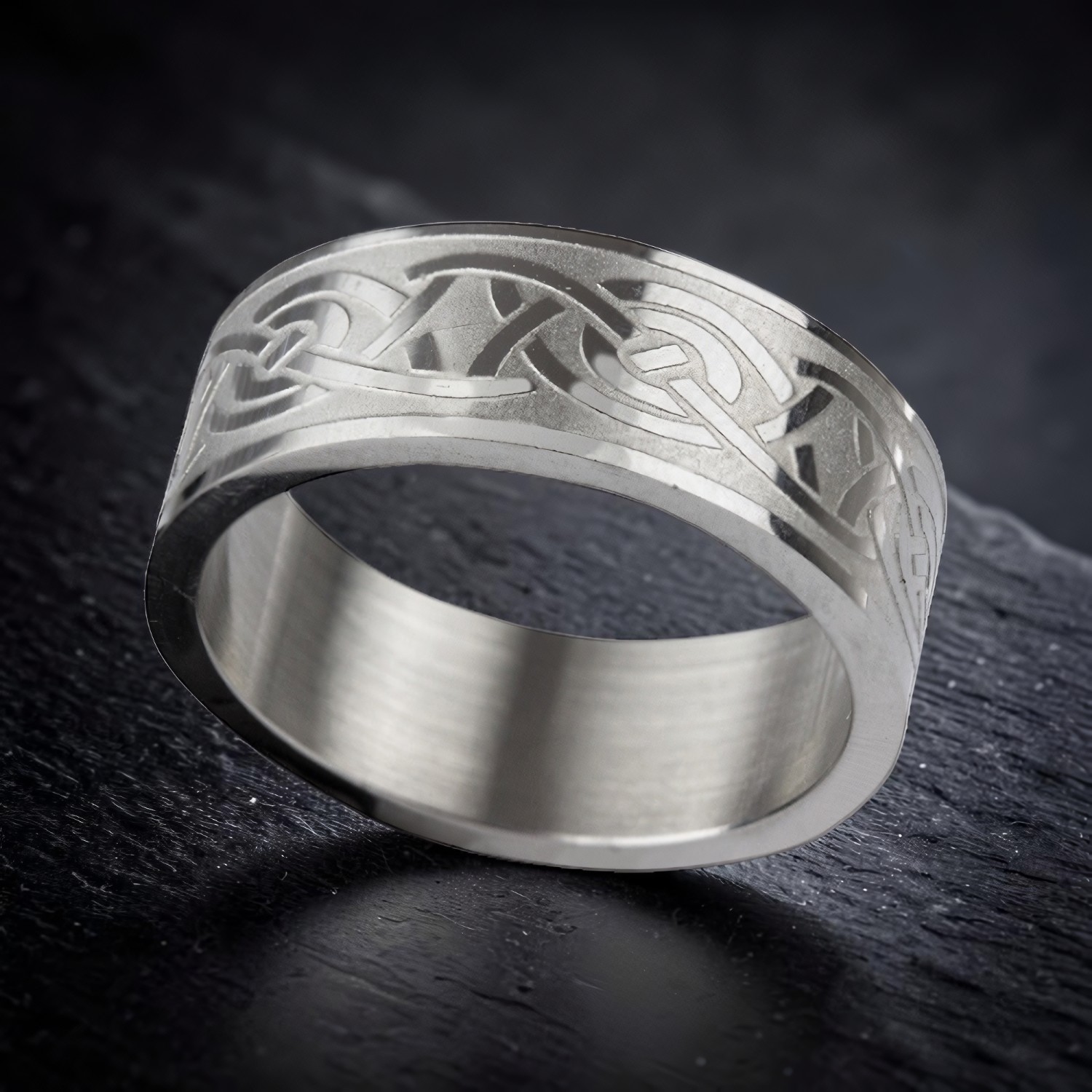 Ring Laser-Design aus Edelstahl – Toms-Silver Schmuck