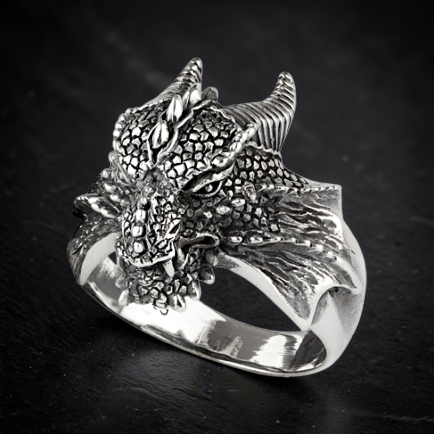 Ring Drache aus Edelstahl – Toms-Silver Schmuck