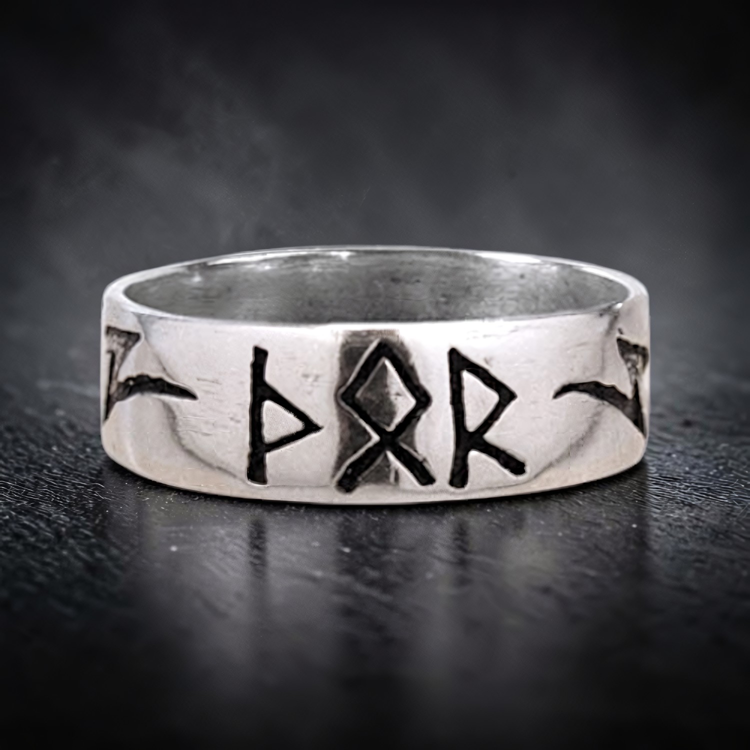 Ring Thors Rune aus Edelstahl – Toms-Silver Schmuck