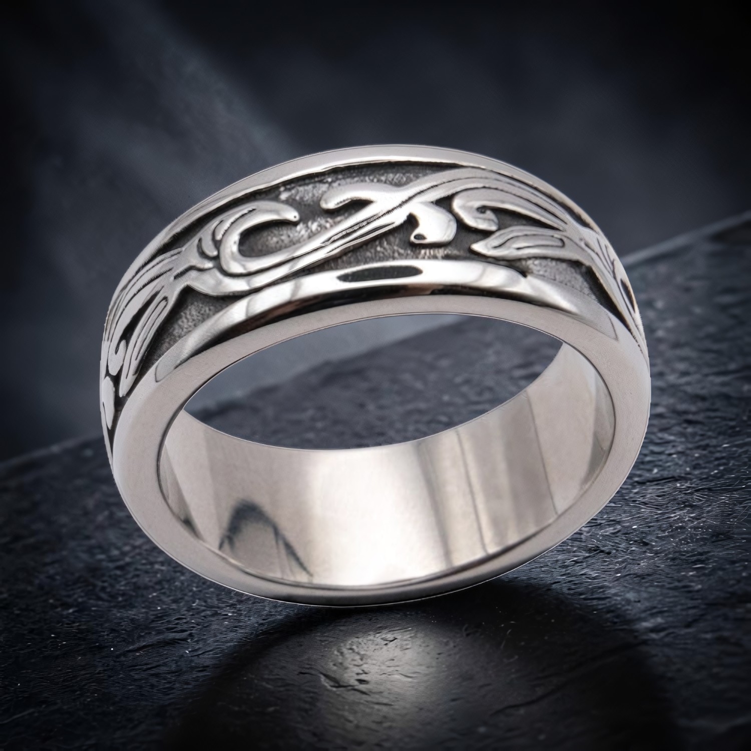 Ring Ornament aus Edelstahl – Toms-Silver Schmuck