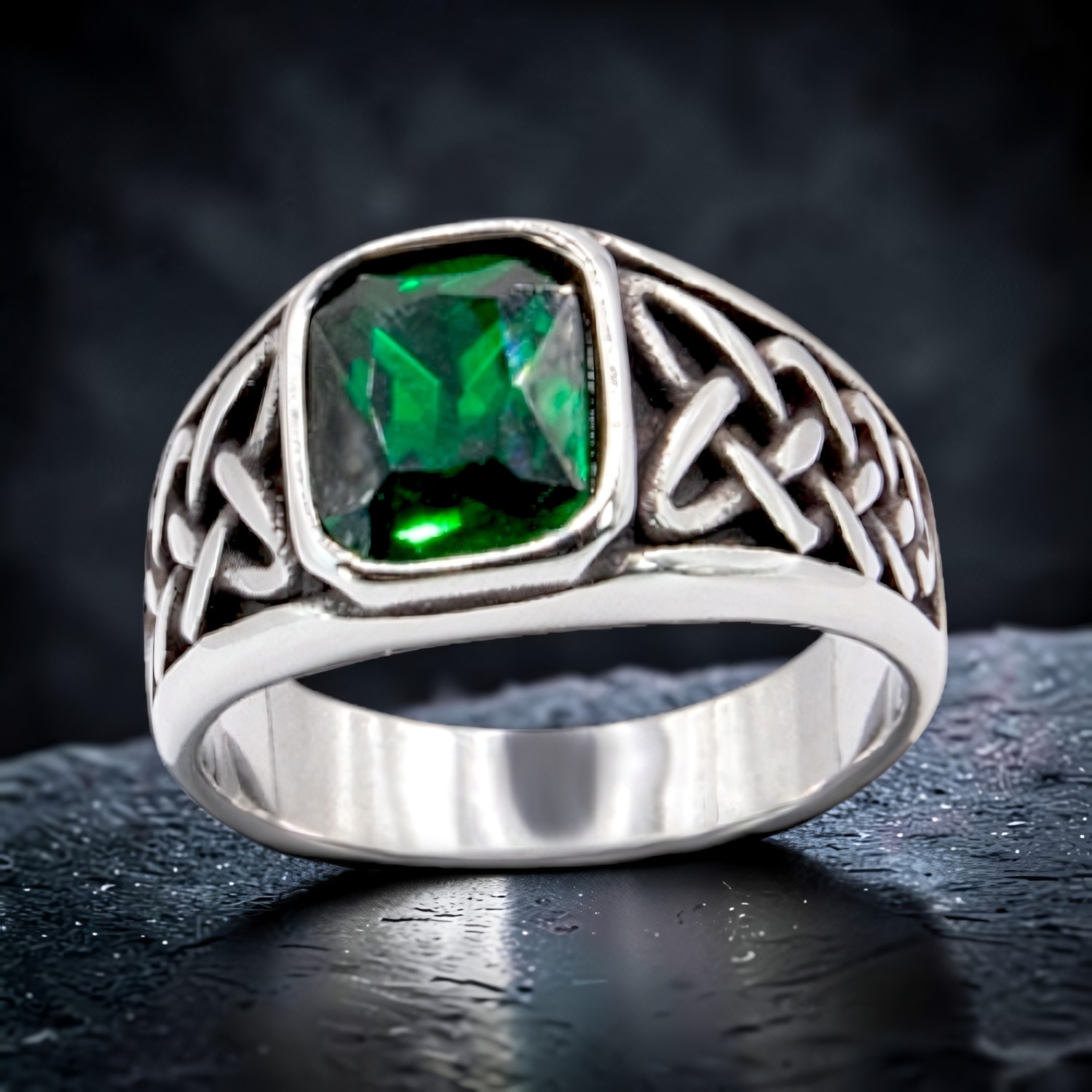 Ring Celtic Green aus Edelstahl – Toms-Silver Schmuck