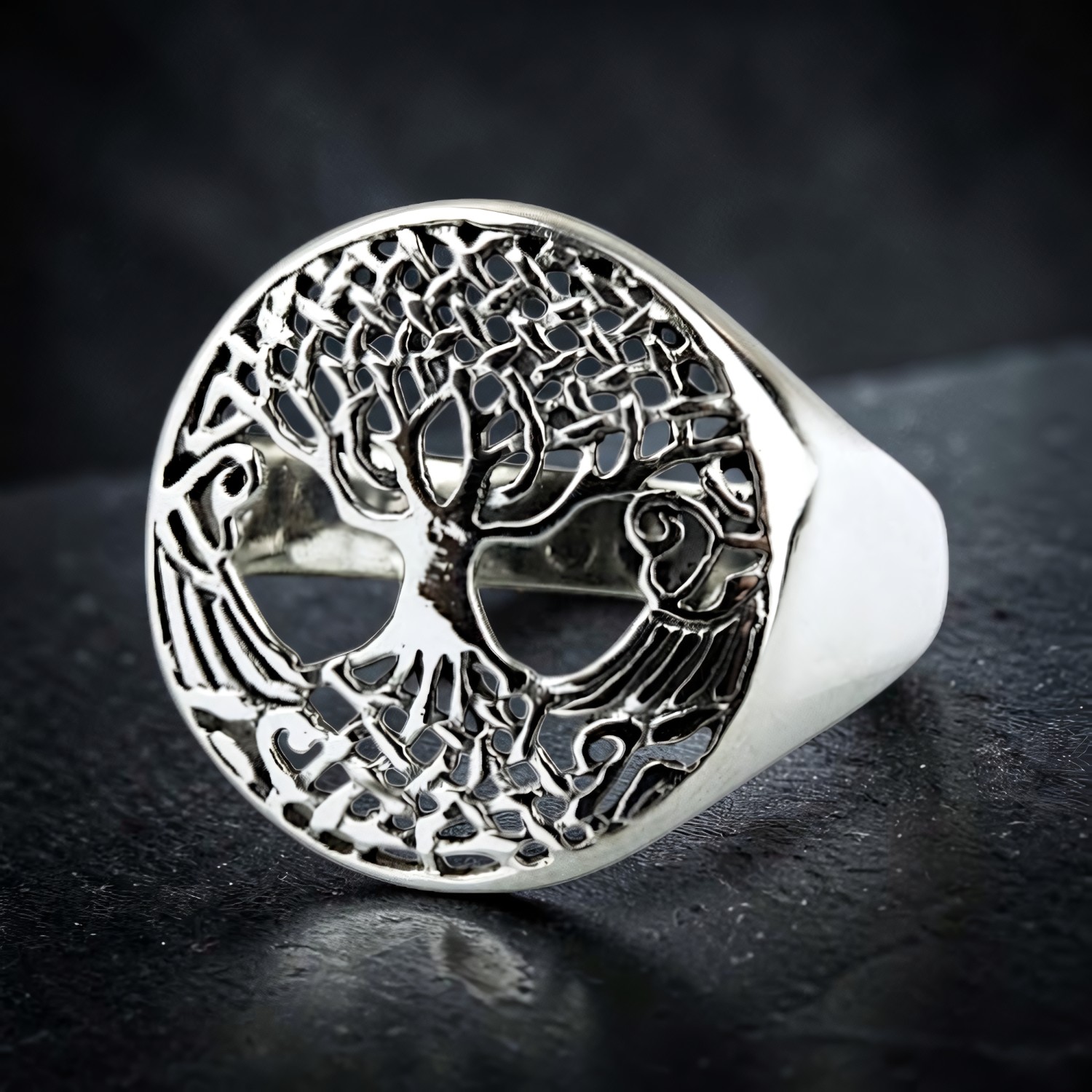 Ring Lebensbaum aus Edelstahl – Toms-Silver Schmuck