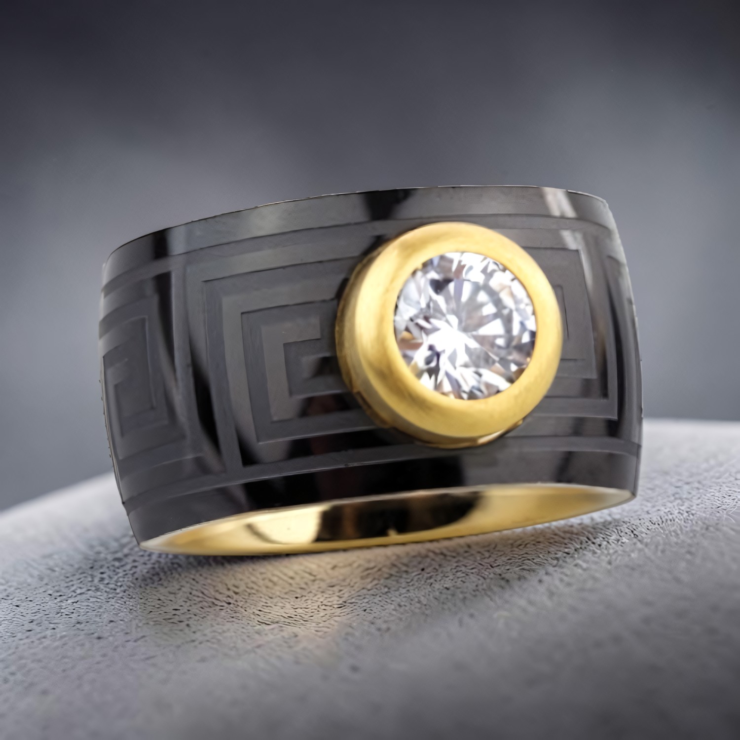 Ring Mäander aus Edelstahl – Toms-Silver Schmuck