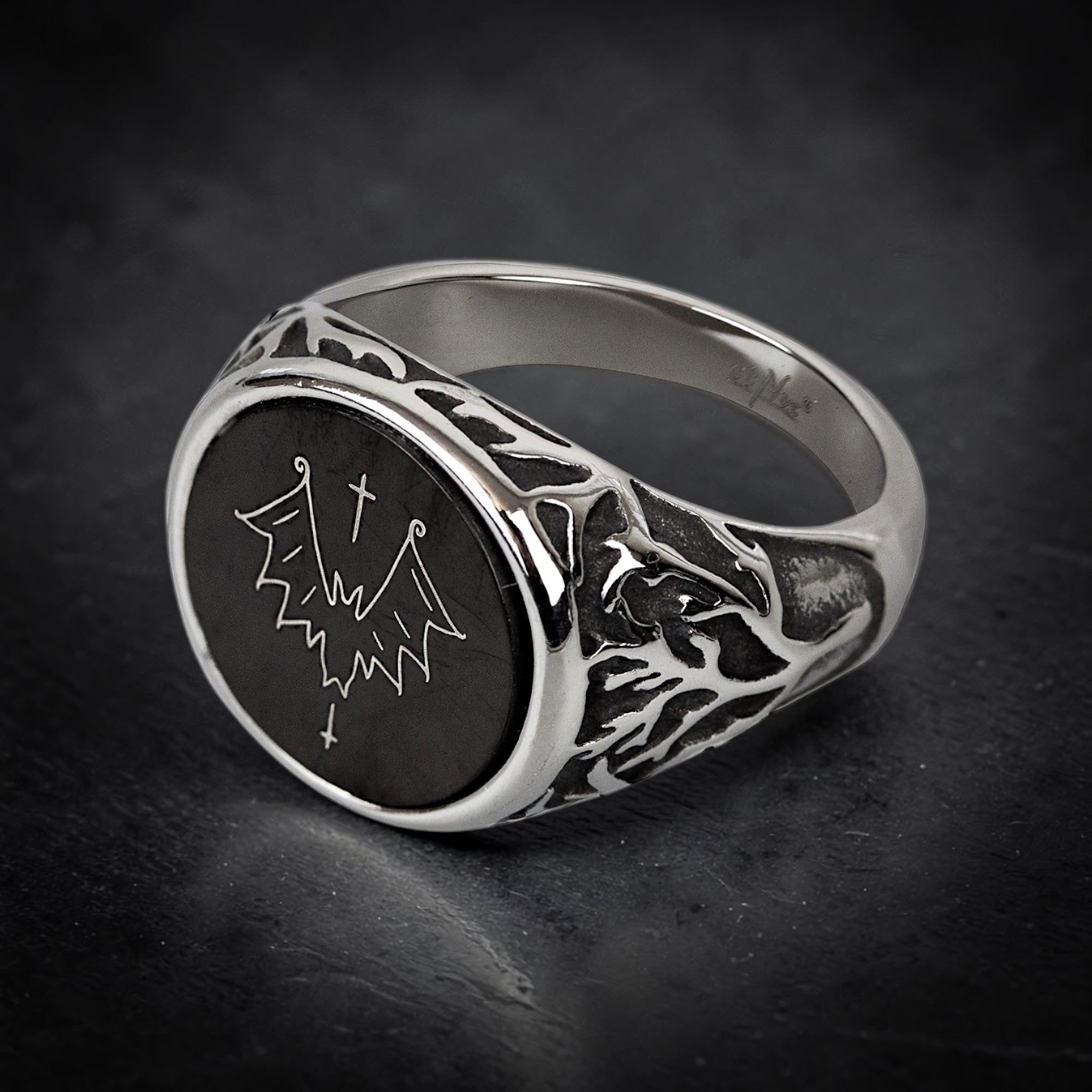 Ring Fledermaus aus Edelstahl – Toms-Silver Schmuck