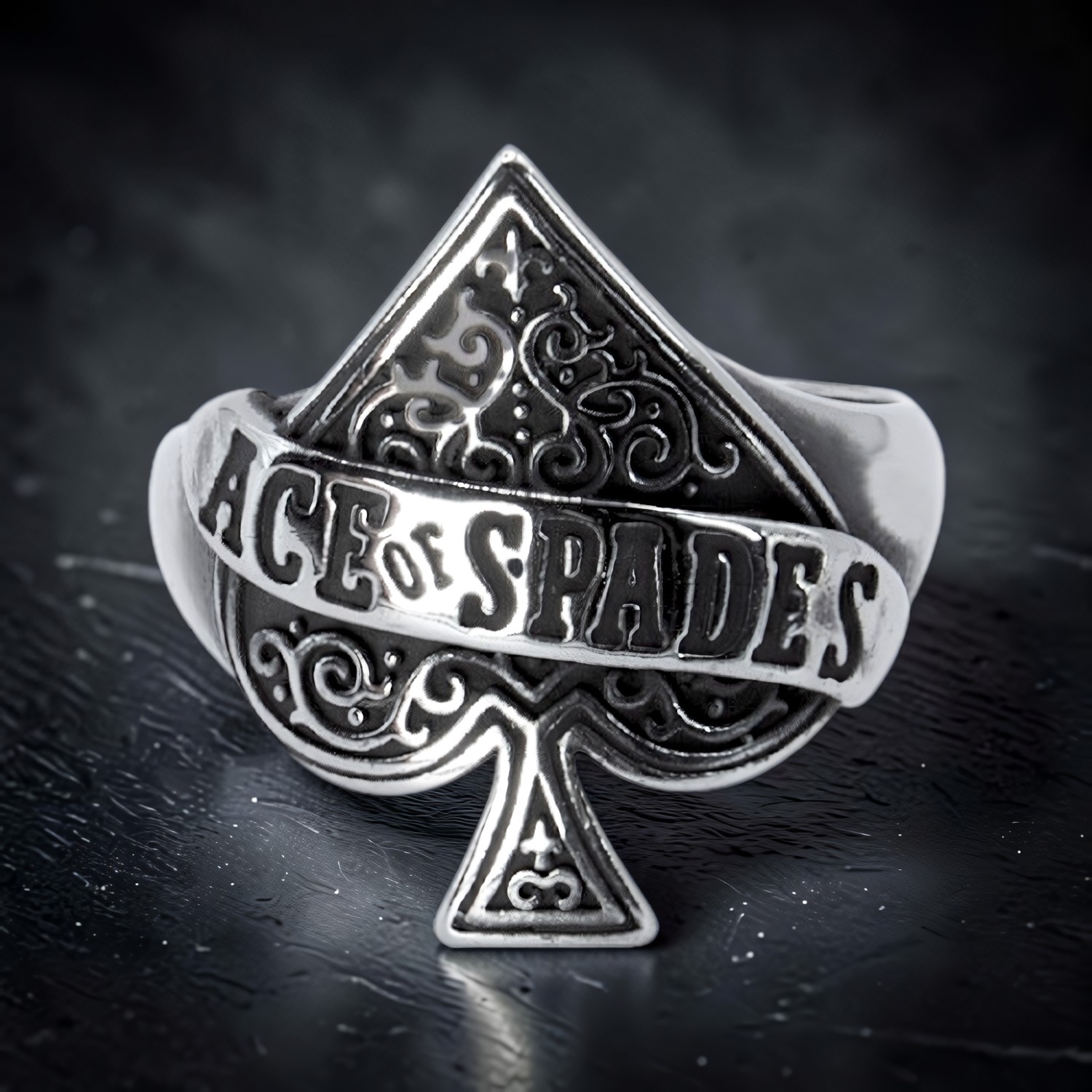 Ring Pik Ass aus Edelstahl – Toms-Silver Schmuck