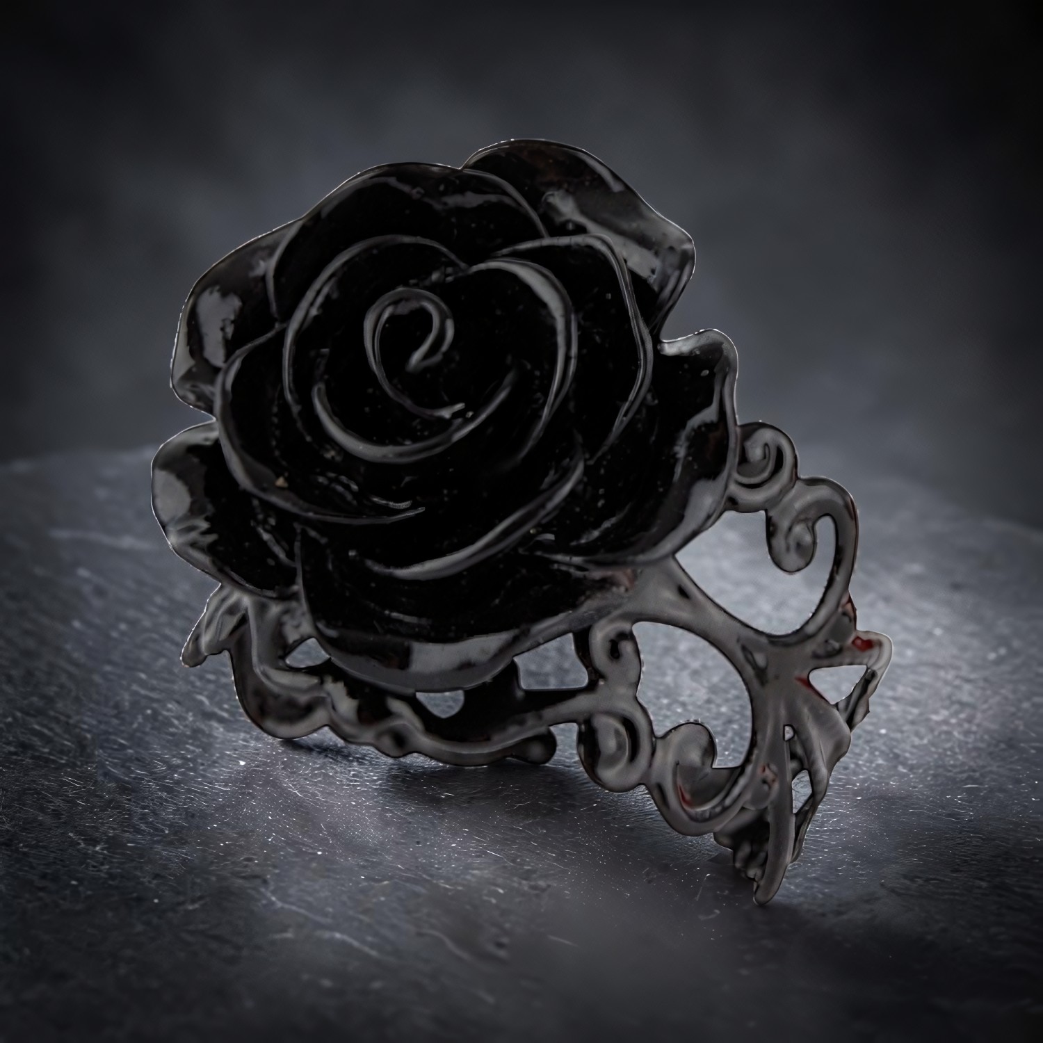 Ring Black Rose aus Edelstahl – Toms-Silver Schmuck