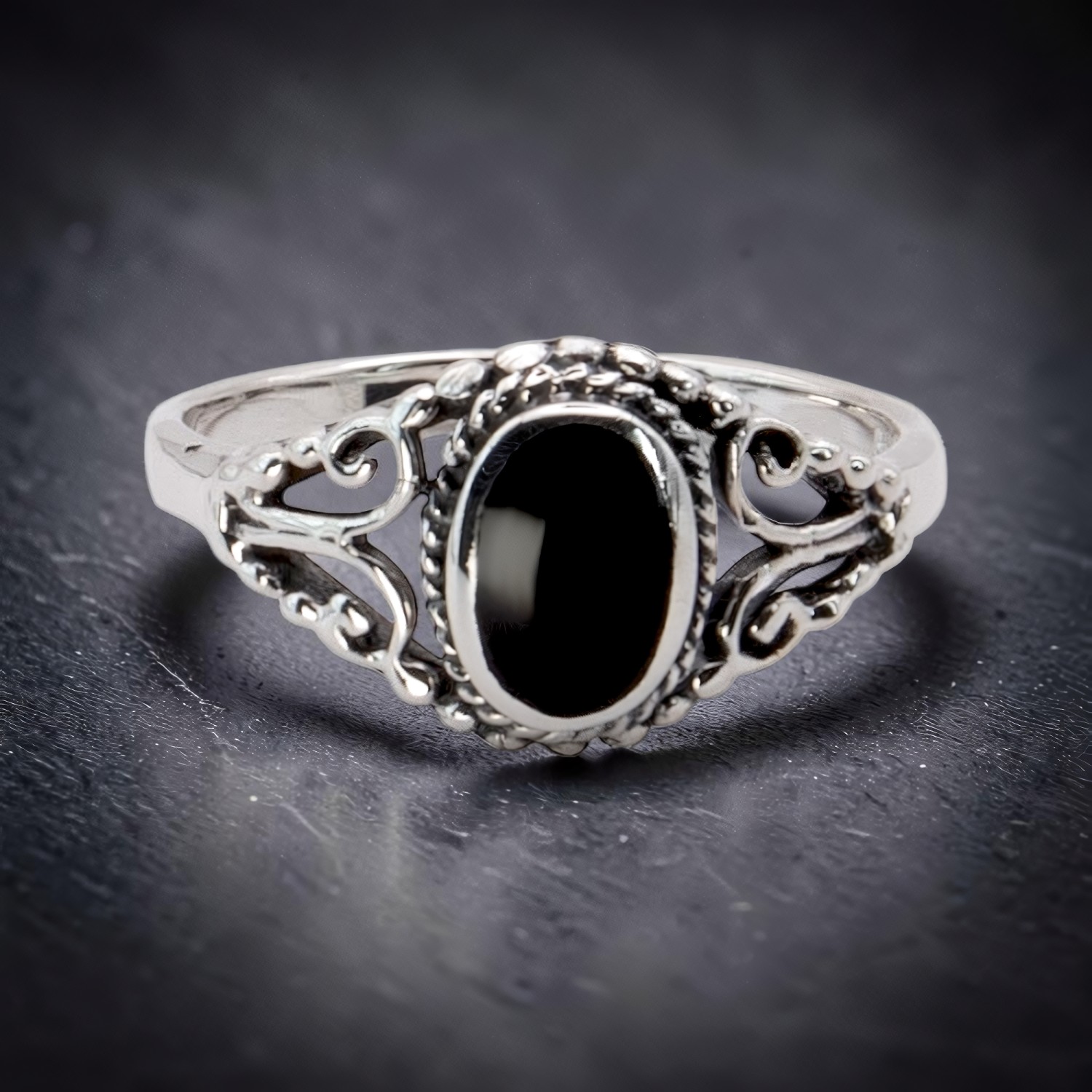 Ring Black Ornament aus 925 Silber – Toms-Silver Schmuck