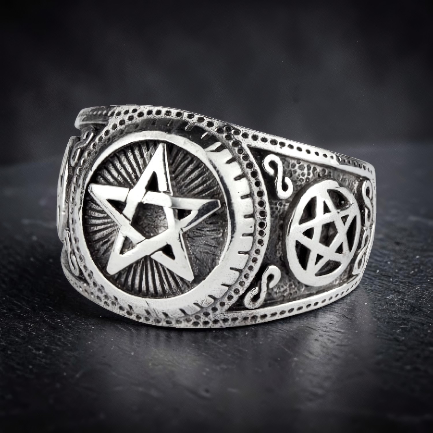 Ring Pentagramm aus 925 Silber – Toms-Silver Schmuck