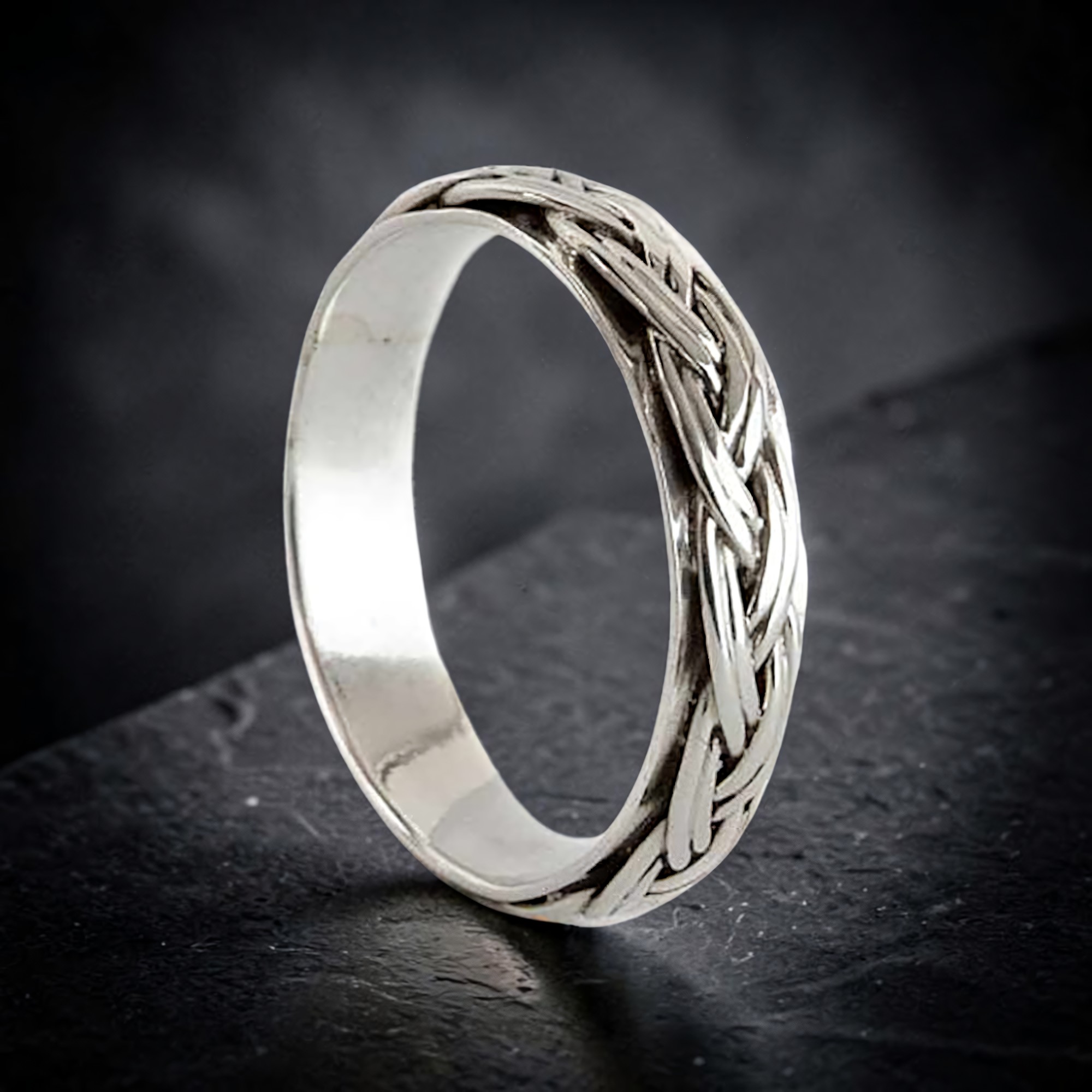 Ring geflochten mit keltischem Knotenmuster 925 Silber