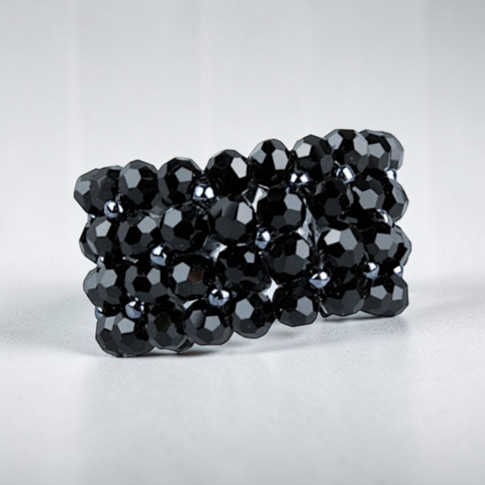 Ring Wide Black Crystal aus 925 Silber – Toms-Silver Schmuck