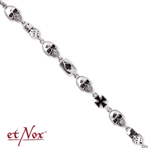 Glieder des Gambling-Skull-Armbands in Nahaufnahme