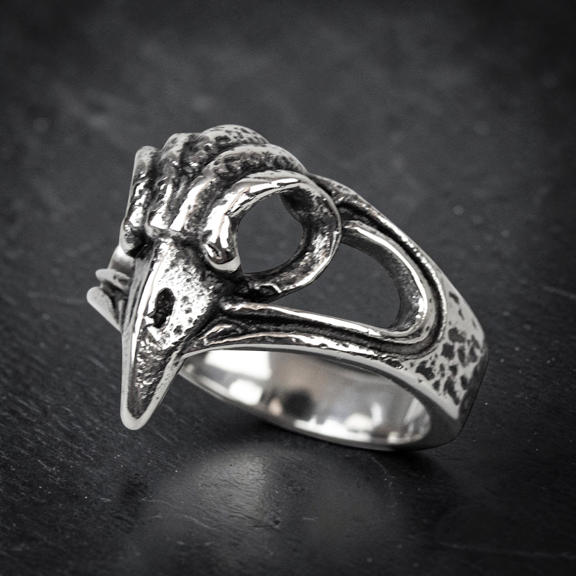 Ring Vogelschädel aus Edelstahl – Toms-Silver Schmuck