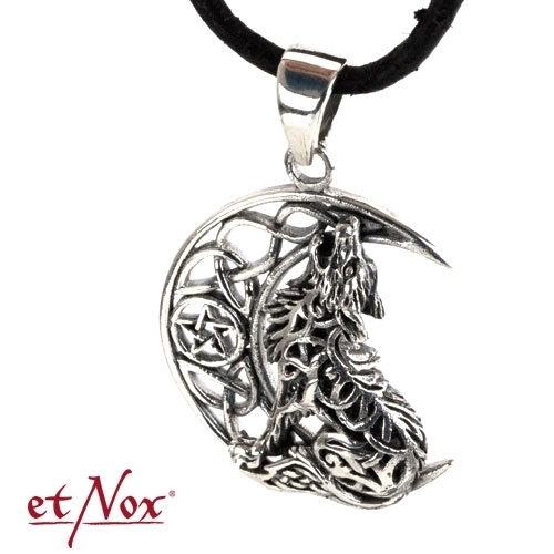 Anhänger Howling Wolf in Moon Edelstahl – weitere Ansicht