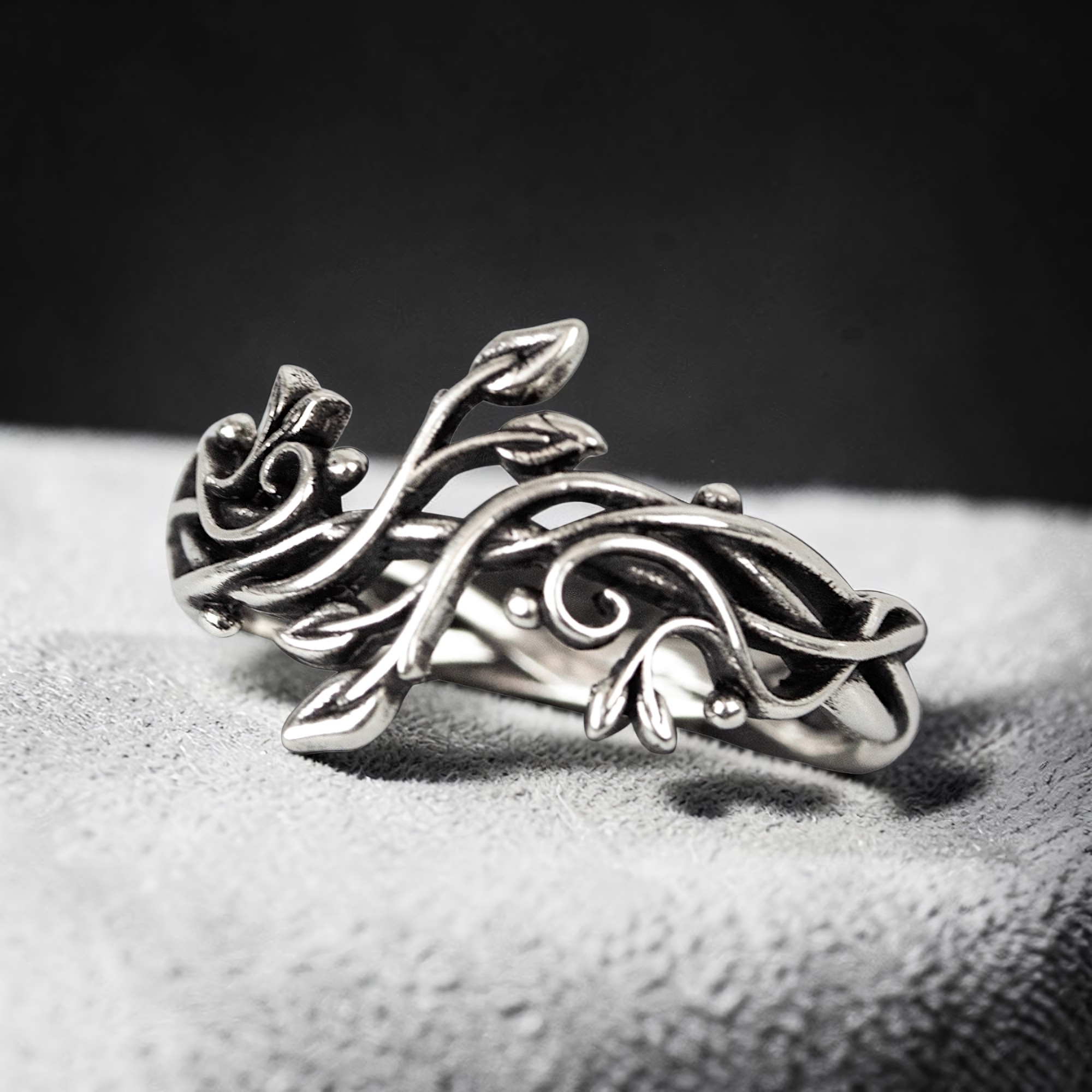Ring Leaves aus Edelstahl – Toms-Silver Schmuck