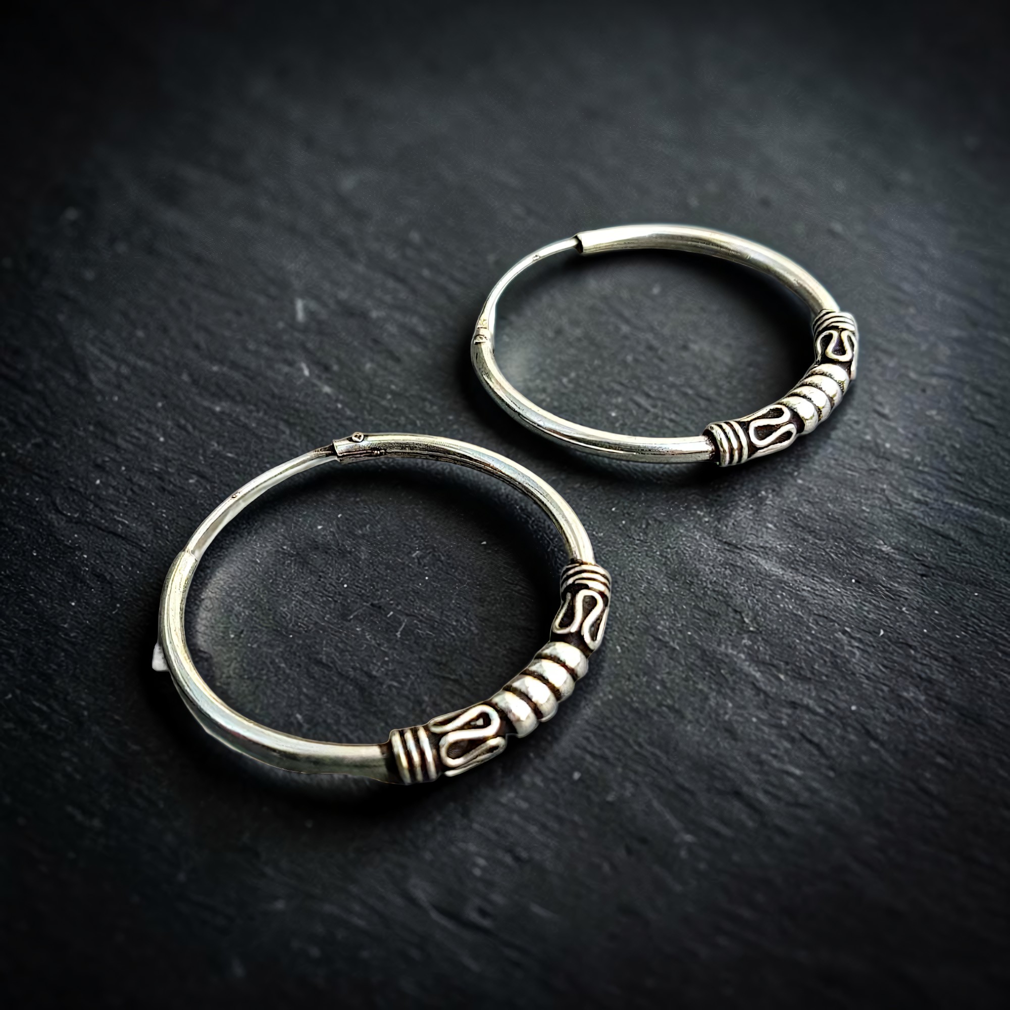 Ohrringe Bali Creolen aus 925 Sterling Silber