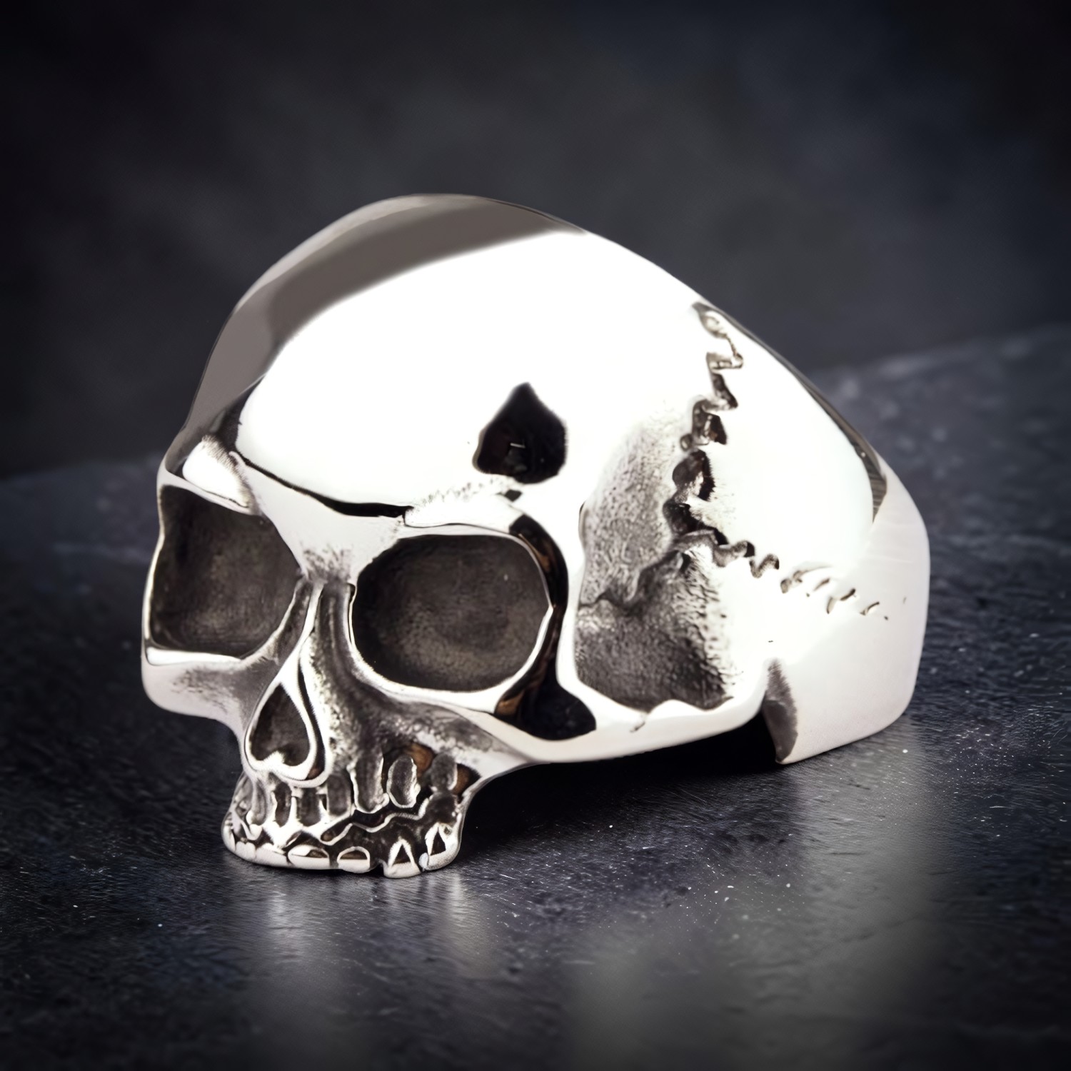 Ring Simple Skull aus Edelstahl – Toms-Silver Schmuck