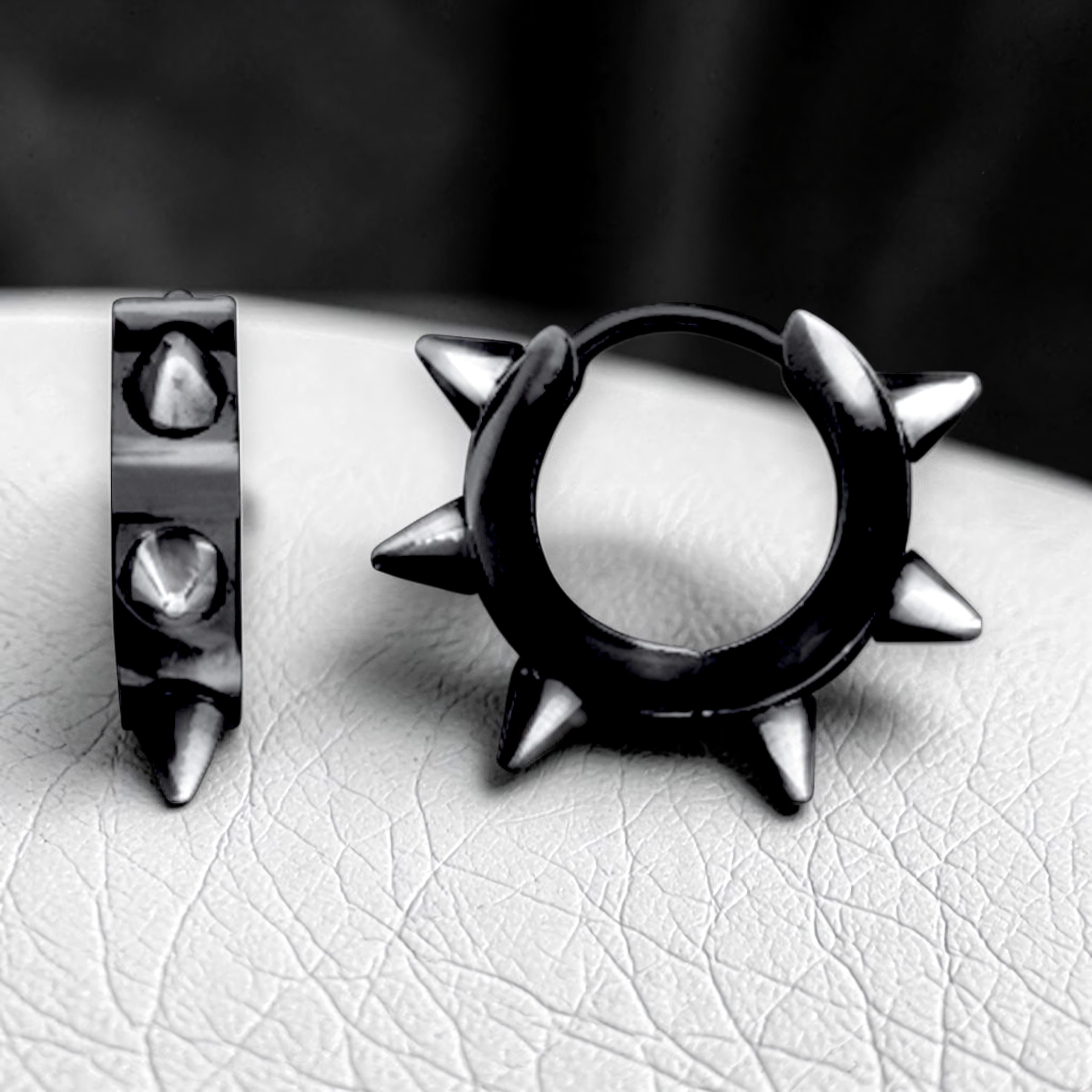 eNox-Ohrringe Spikes Edelstahl beschichtet