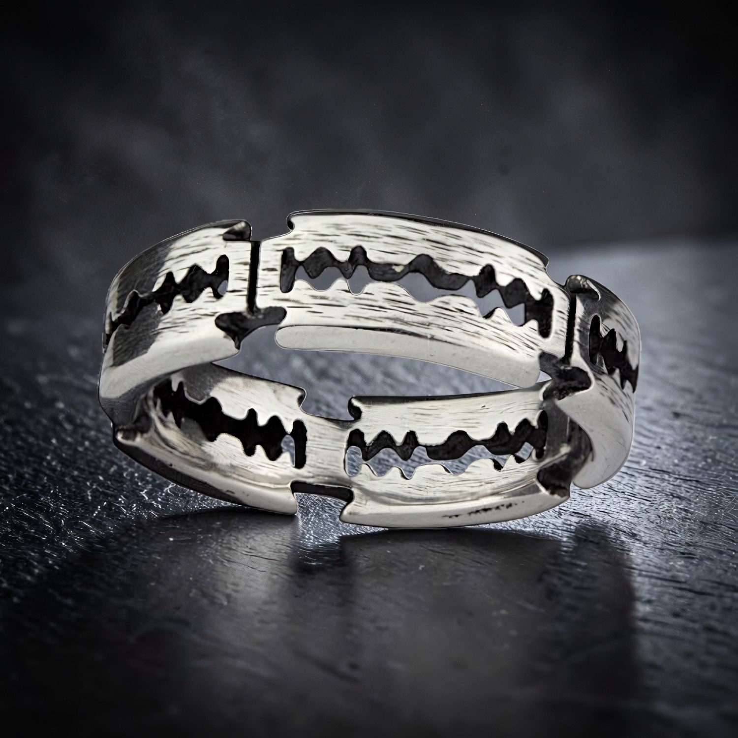 Ring Rasierklinge aus Edelstahl – Toms-Silver Schmuck