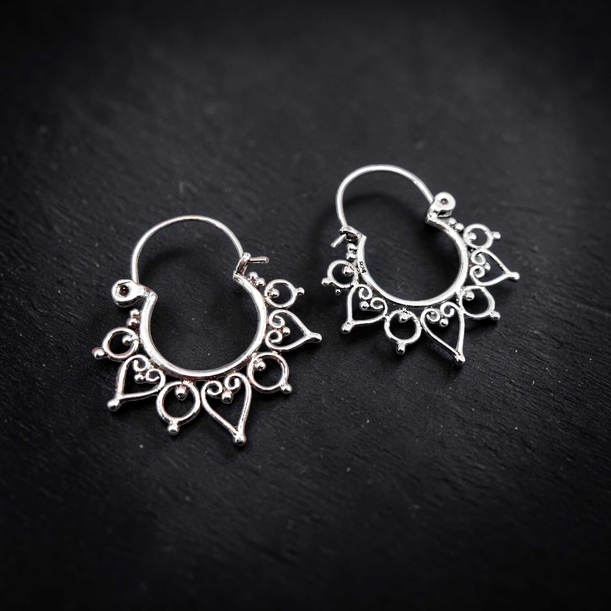 Ohrringe Boho Ornament orientalische Creolen 925 Silber